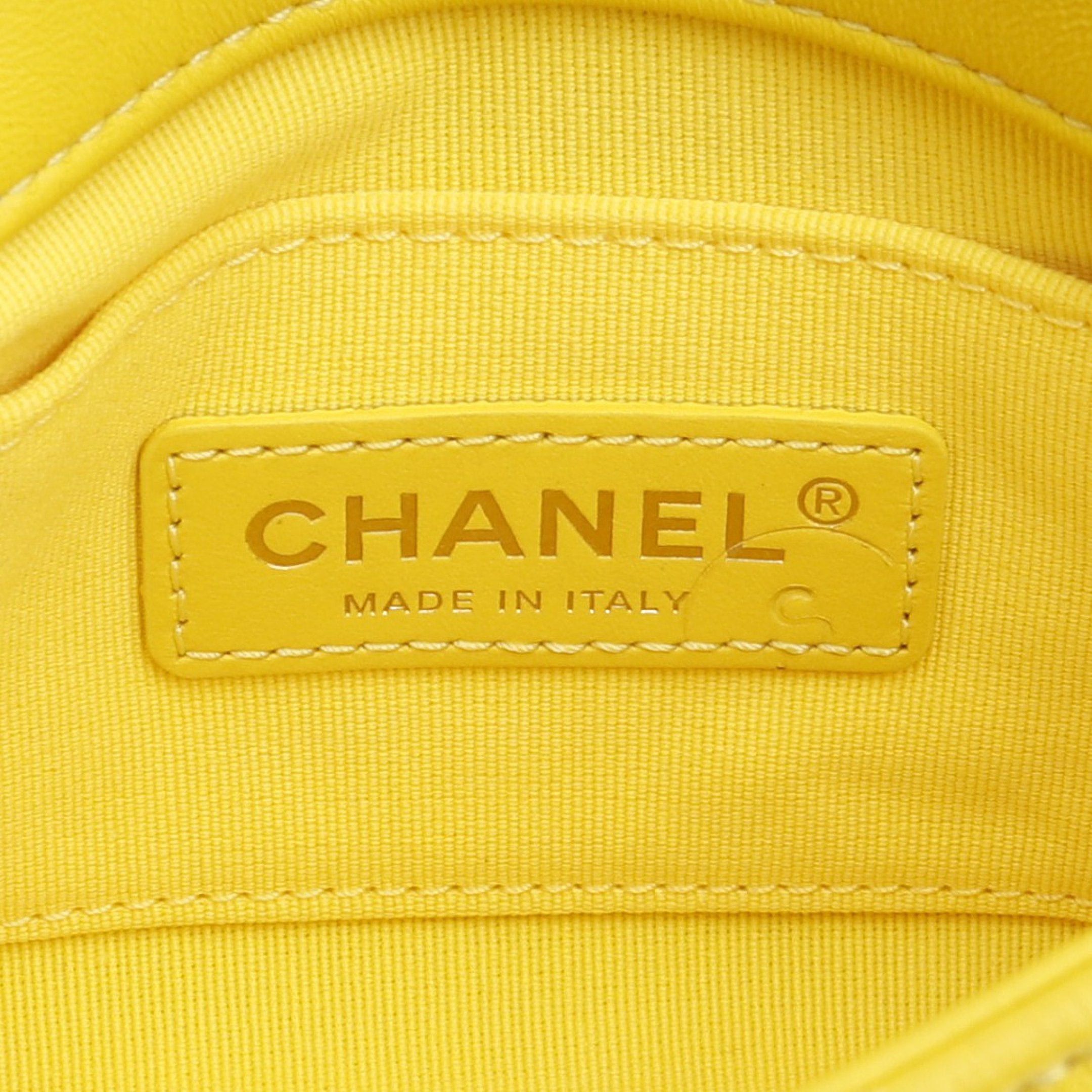Chanel Chanel Mini Matelasse Chain Shoulder Bag Lambskin Yellow Combination Metal Fittings Size ONE SIZE - 4 Thumbnail