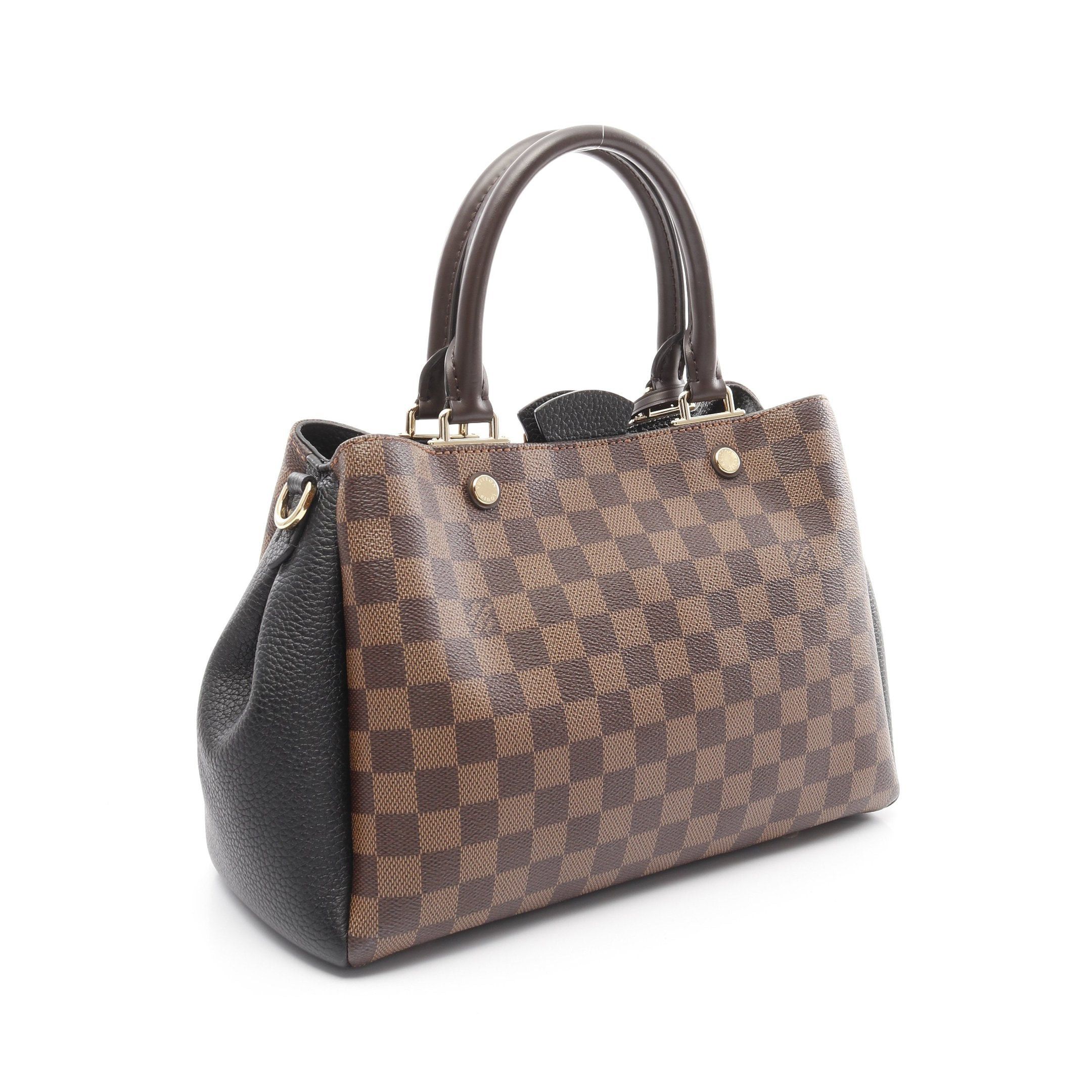 Louis Vuitton Louis Vuitton Brittany Damier Ebene Handbag Leather Brown Black Size ONE SIZE - 2 Thumbnail