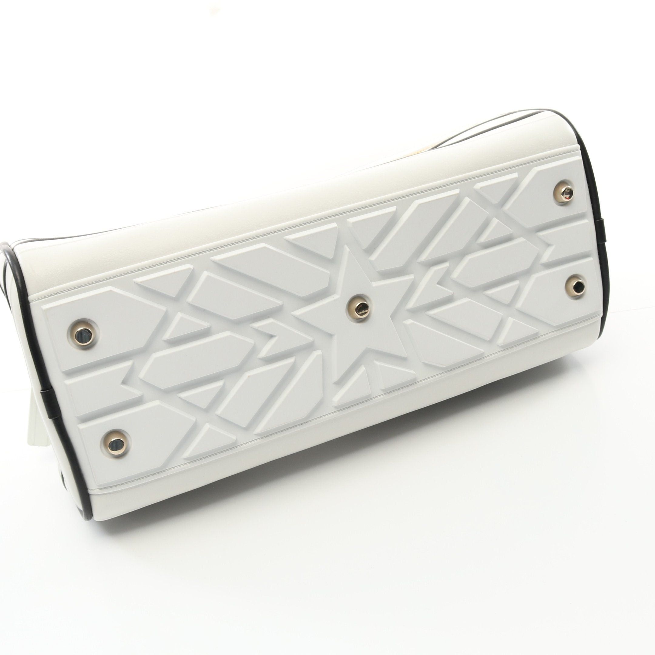Dior Dior Vibe Bowling Bag Handbag Mini Boston Leather White Black Size ONE SIZE - 7 Thumbnail