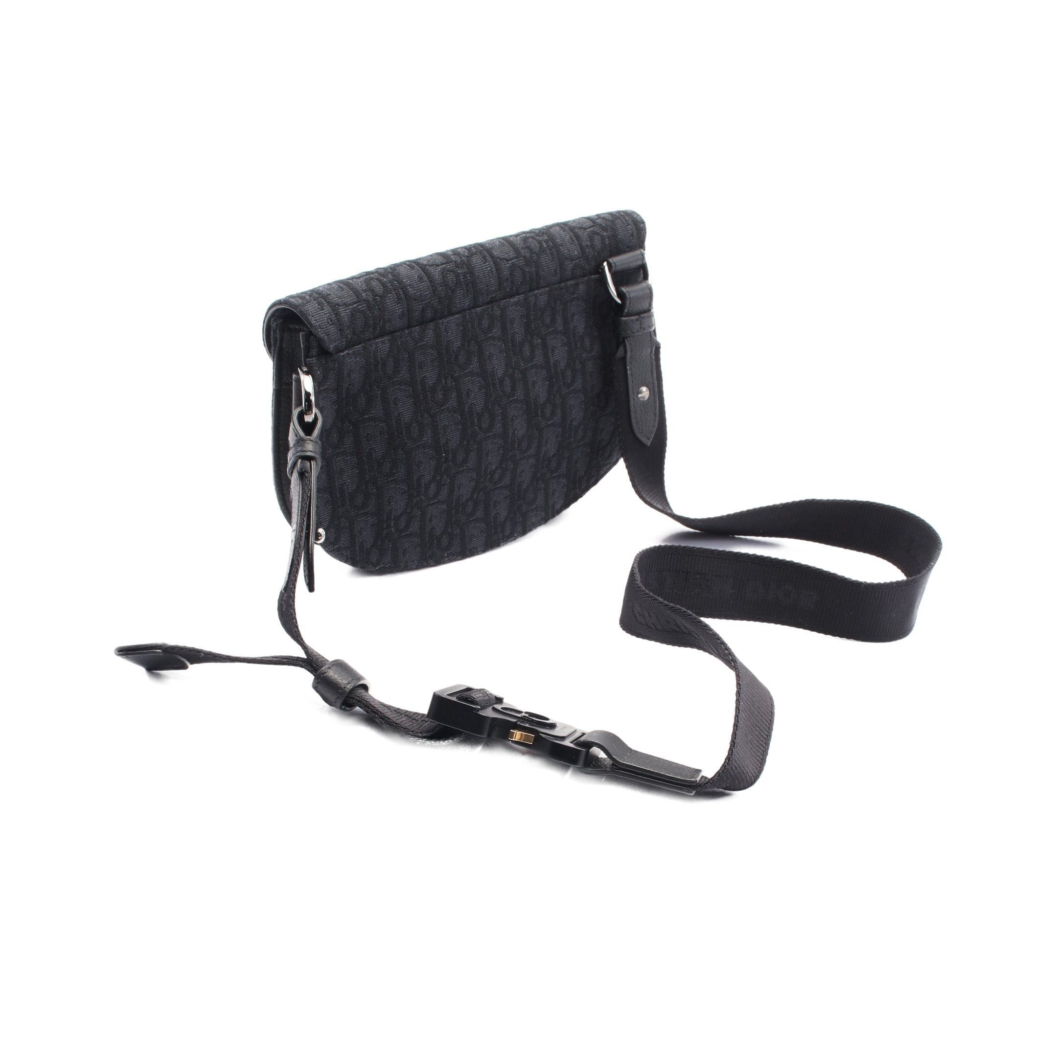 Dior Dior Saddle Oblique Body Bag Waist Canvas Leather Black Size ONE SIZE - 2 Thumbnail