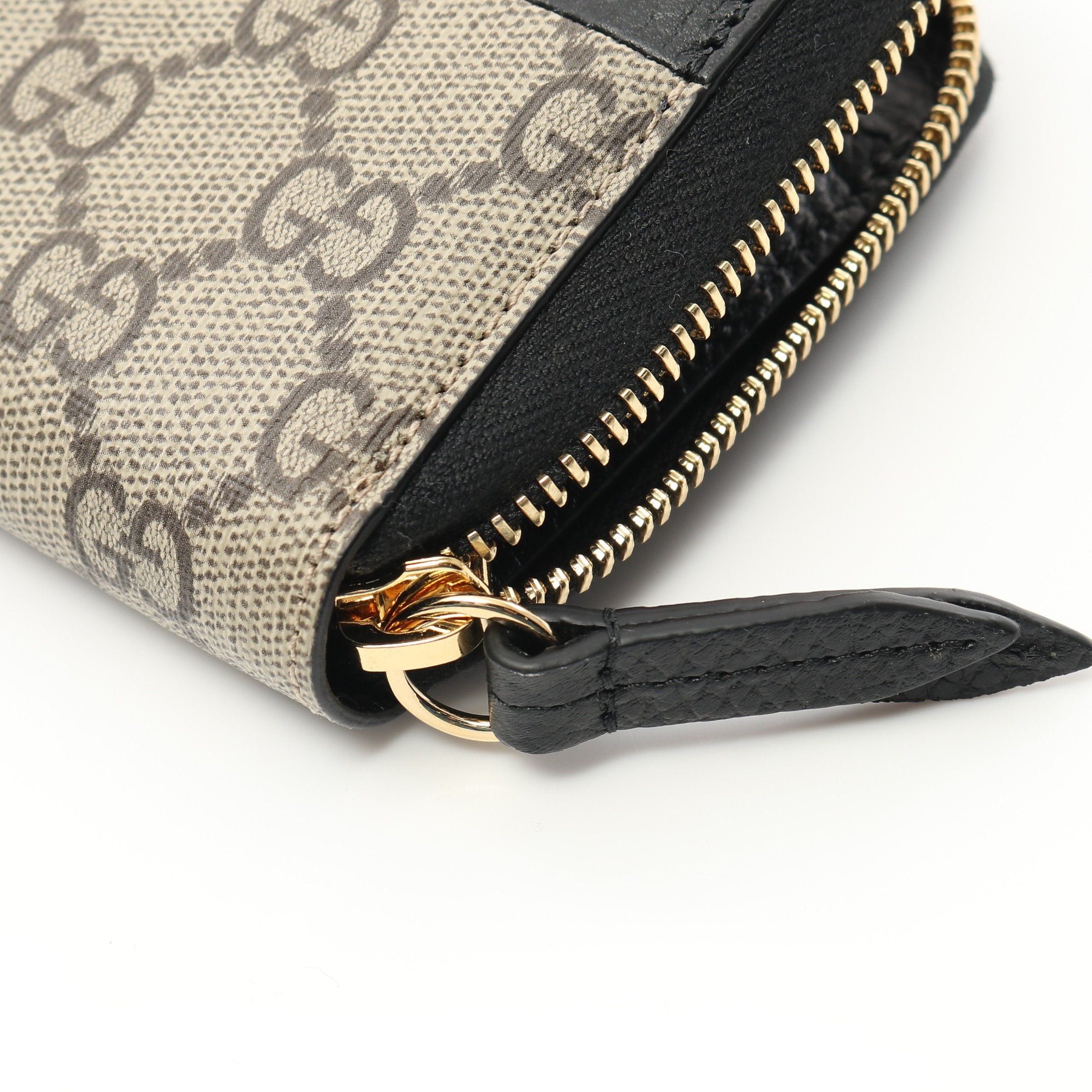 Gucci Gucci Petite Marmont Gg Round Zipper Long Wallet Leather Beige Black Size ONE SIZE - 5 Thumbnail