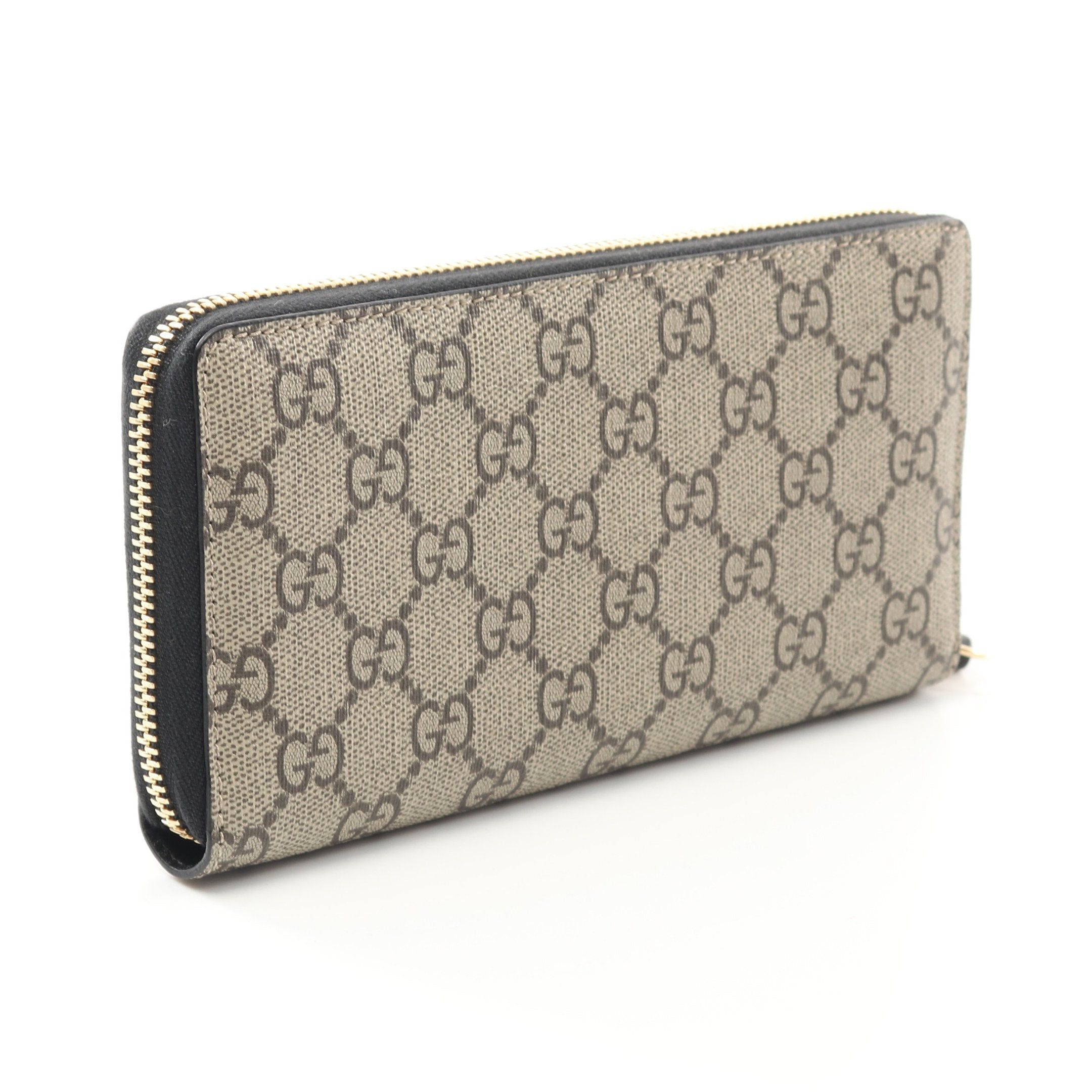 Gucci Gucci Petite Marmont Gg Round Zipper Long Wallet Leather Beige Black Size ONE SIZE - 2 Thumbnail
