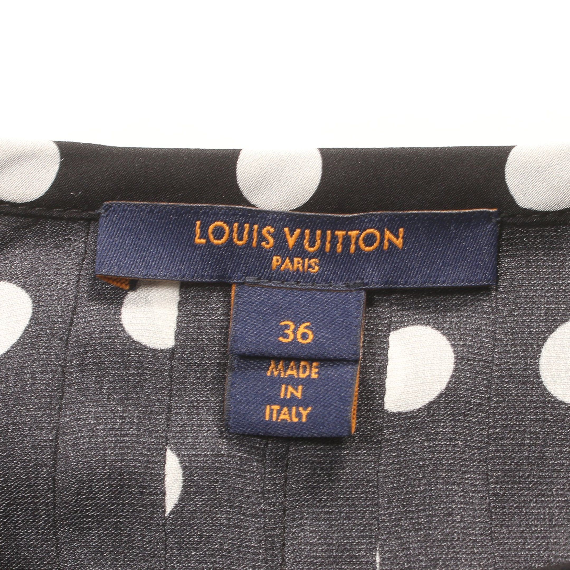 Louis Vuitton Louis Vuitton Blouse Bowtie Dot Silk Black White Size ONE SIZE - 3 Thumbnail