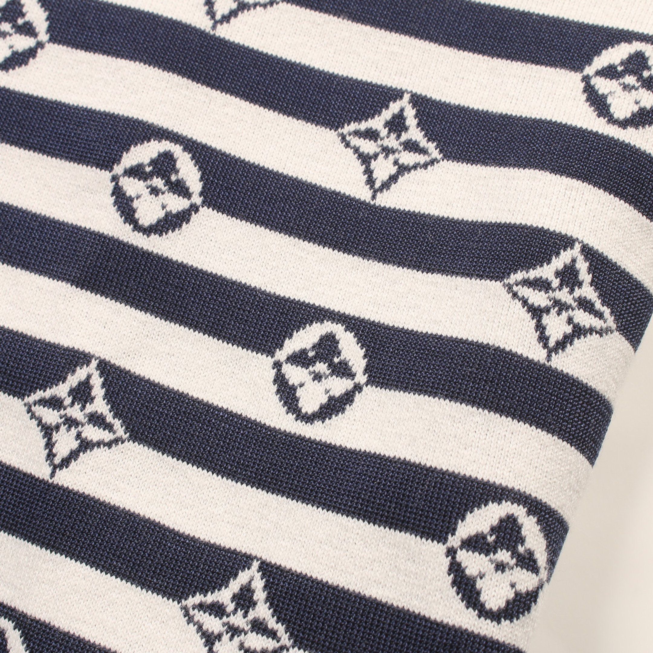 Louis Vuitton Louis Vuitton Lv Escale Logo Stripes Ensemble Cardigan Silk Wool Cotton Navy Off White Size ONE SIZE - 8 Thumbnail
