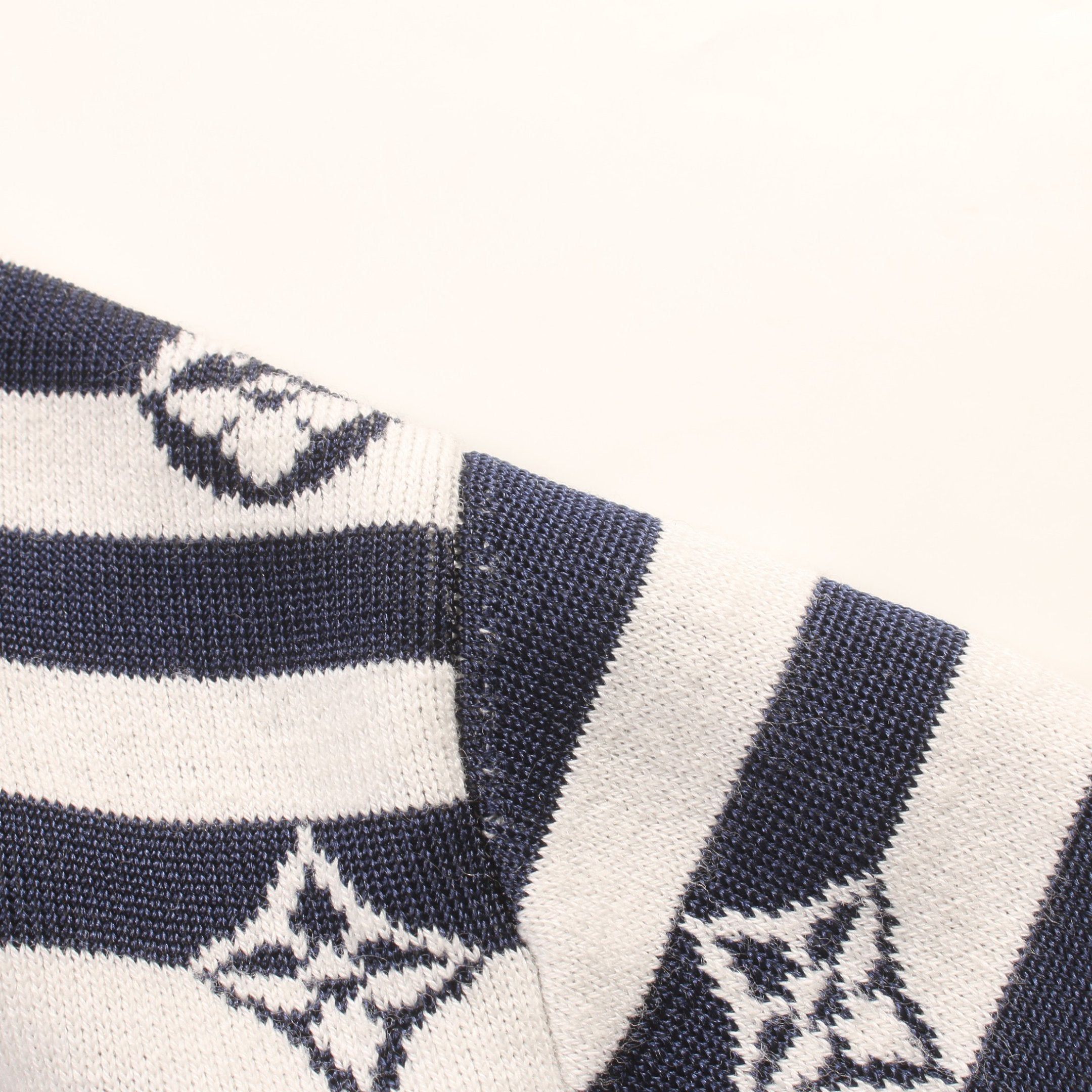 Louis Vuitton Louis Vuitton Lv Escale Logo Stripes Ensemble Cardigan Silk Wool Cotton Navy Off White Size ONE SIZE - 7 Thumbnail