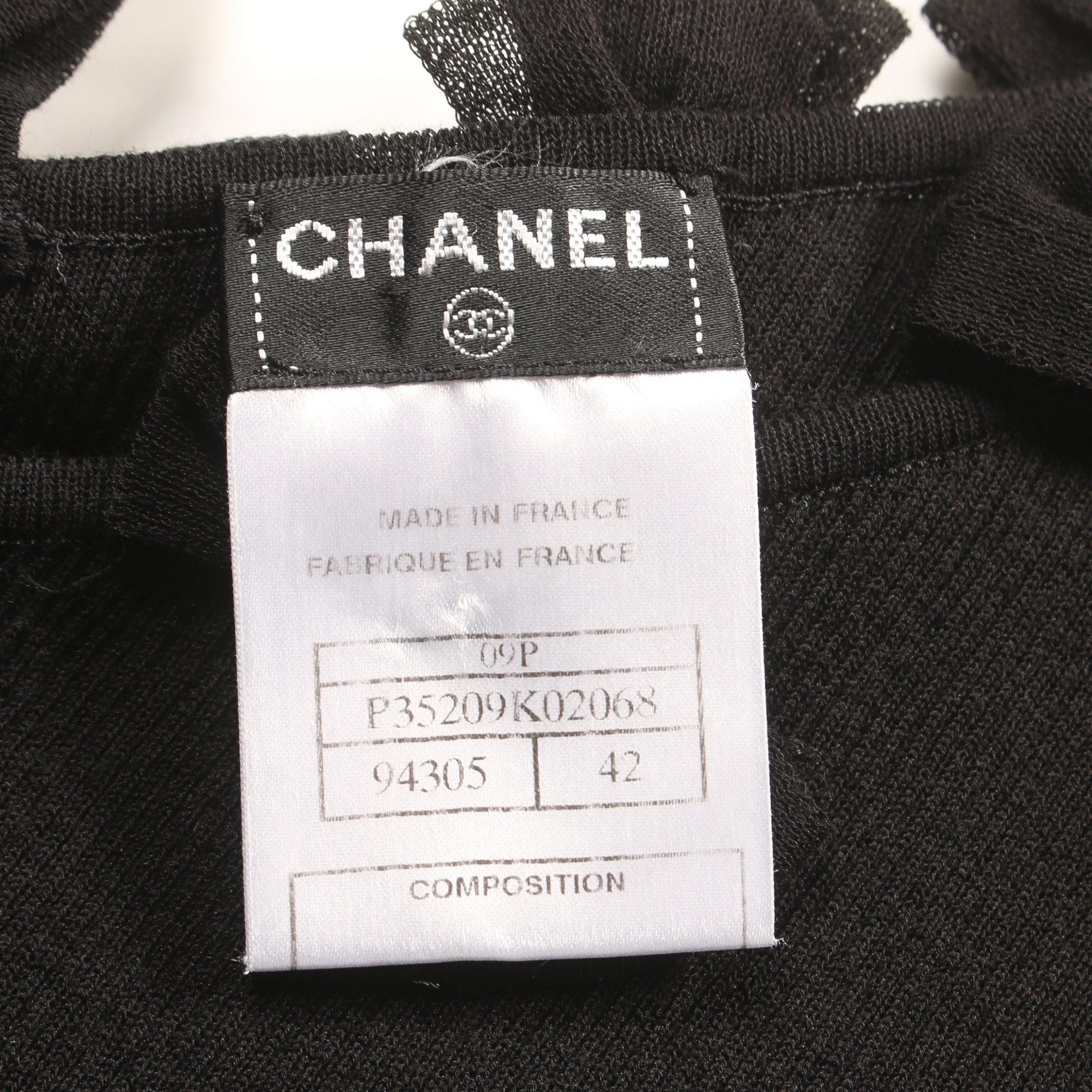 Chanel Chanel Cut And Sew Cotton Nylon Black Ribbon 09P Size ONE SIZE - 3 Thumbnail