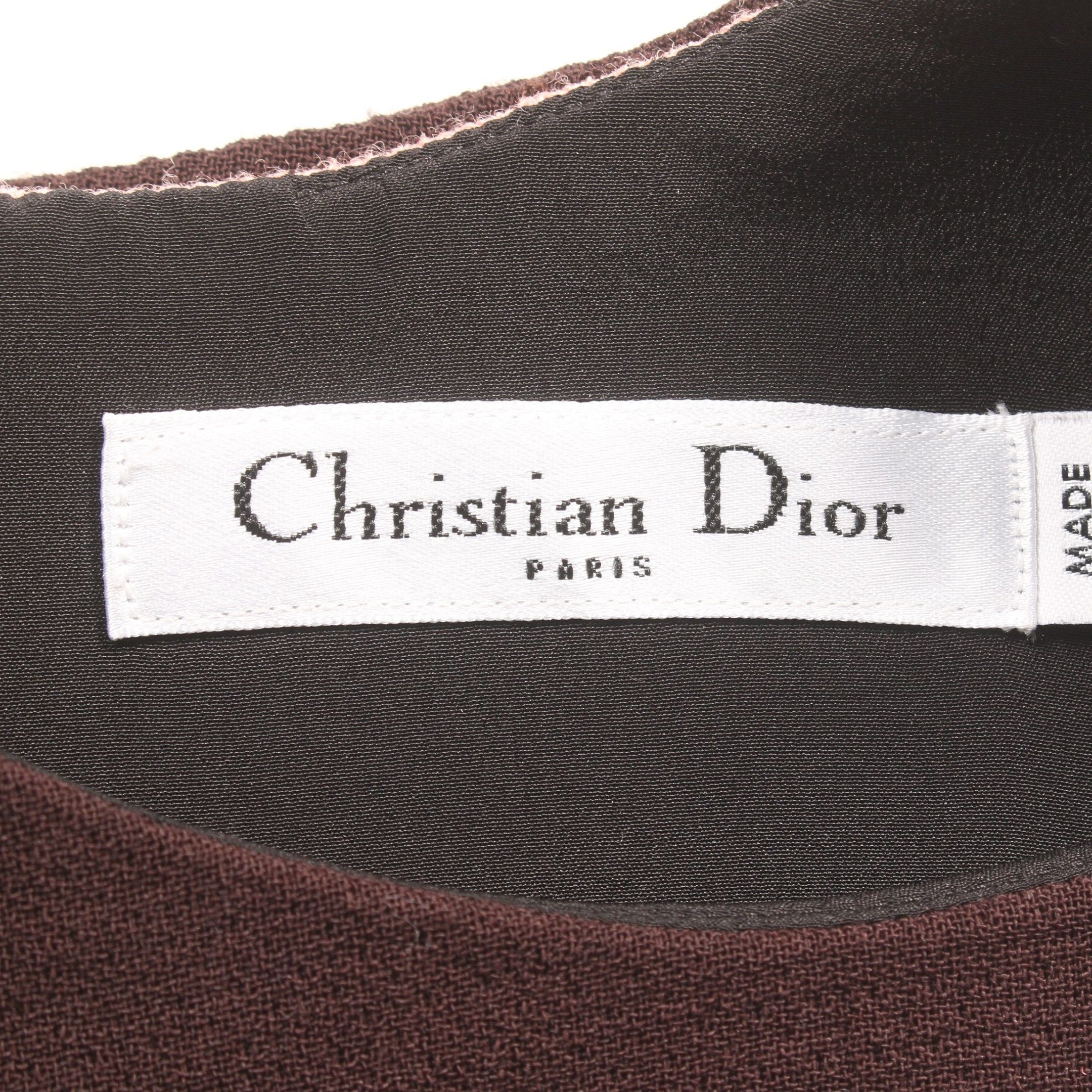 Dior Dior One Piece No Sleeve Wool Dark Brown Pink Ivory Layered Size ONE SIZE - 3 Thumbnail
