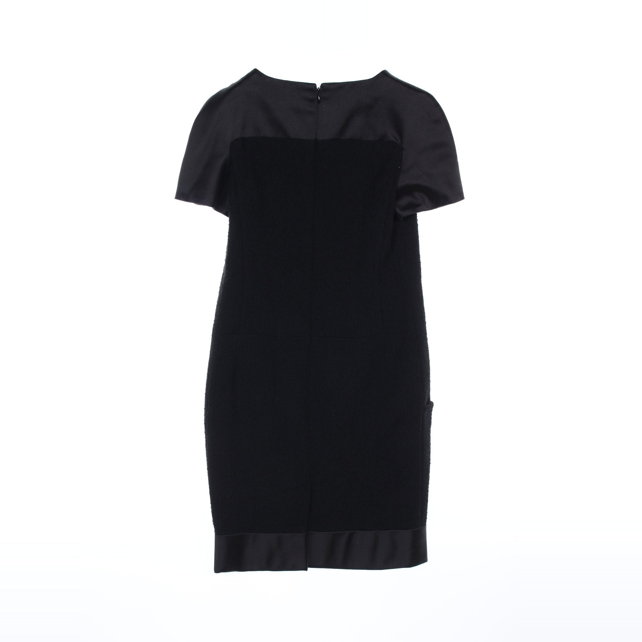 Chanel Chanel Bijou Tweed One Piece Short Sleeve Wool Silk Black Color-Block Size ONE SIZE - 2 Thumbnail