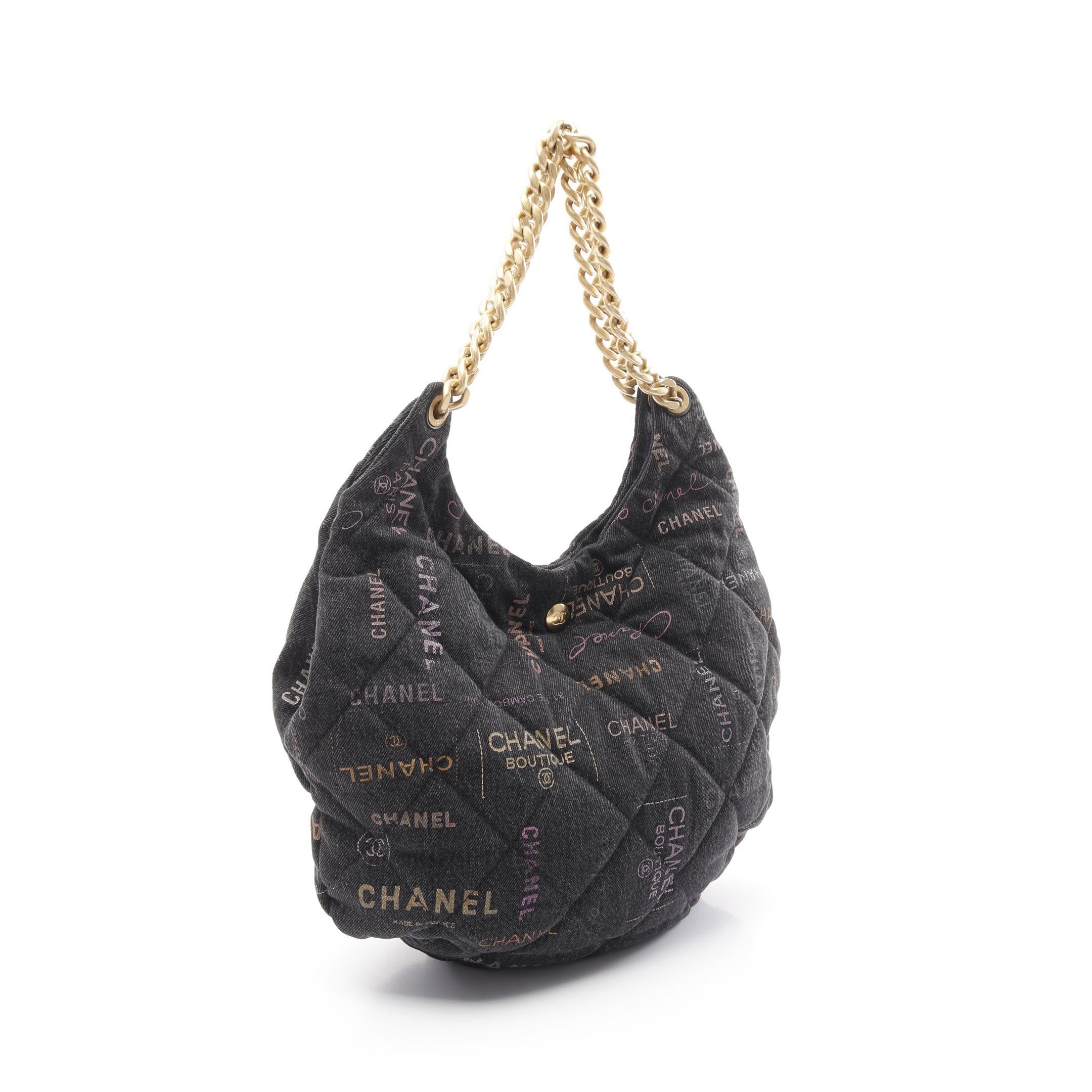 Chanel Chanel Matelasse Hobo Shoulder Bag Denim Black Multicolor Gold Hardware Size ONE SIZE - 2 Thumbnail