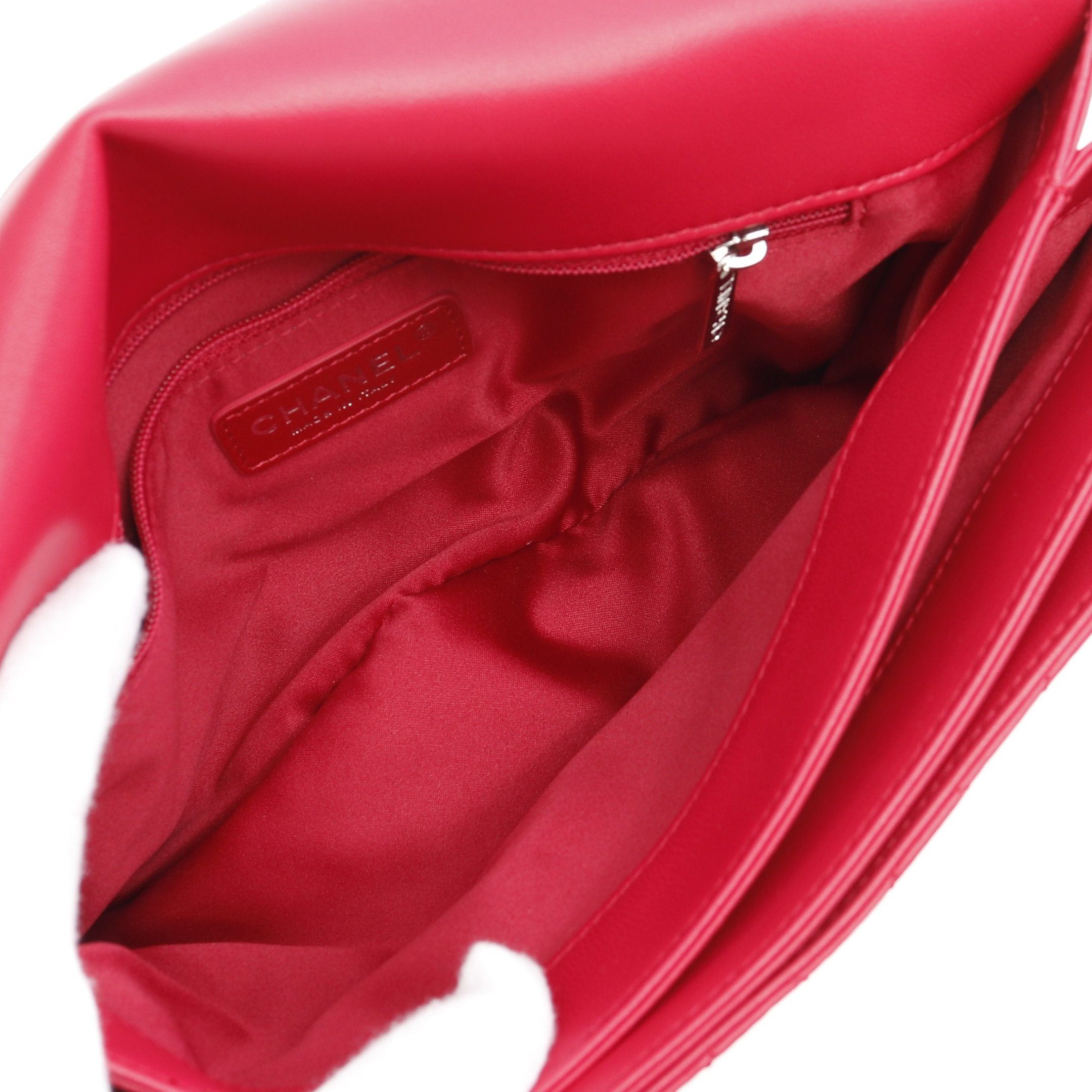 Chanel Chanel Matelasse Double Chain Shoulder Bag Lambskin Pink Red Silver Hardware Size ONE SIZE - 3 Thumbnail