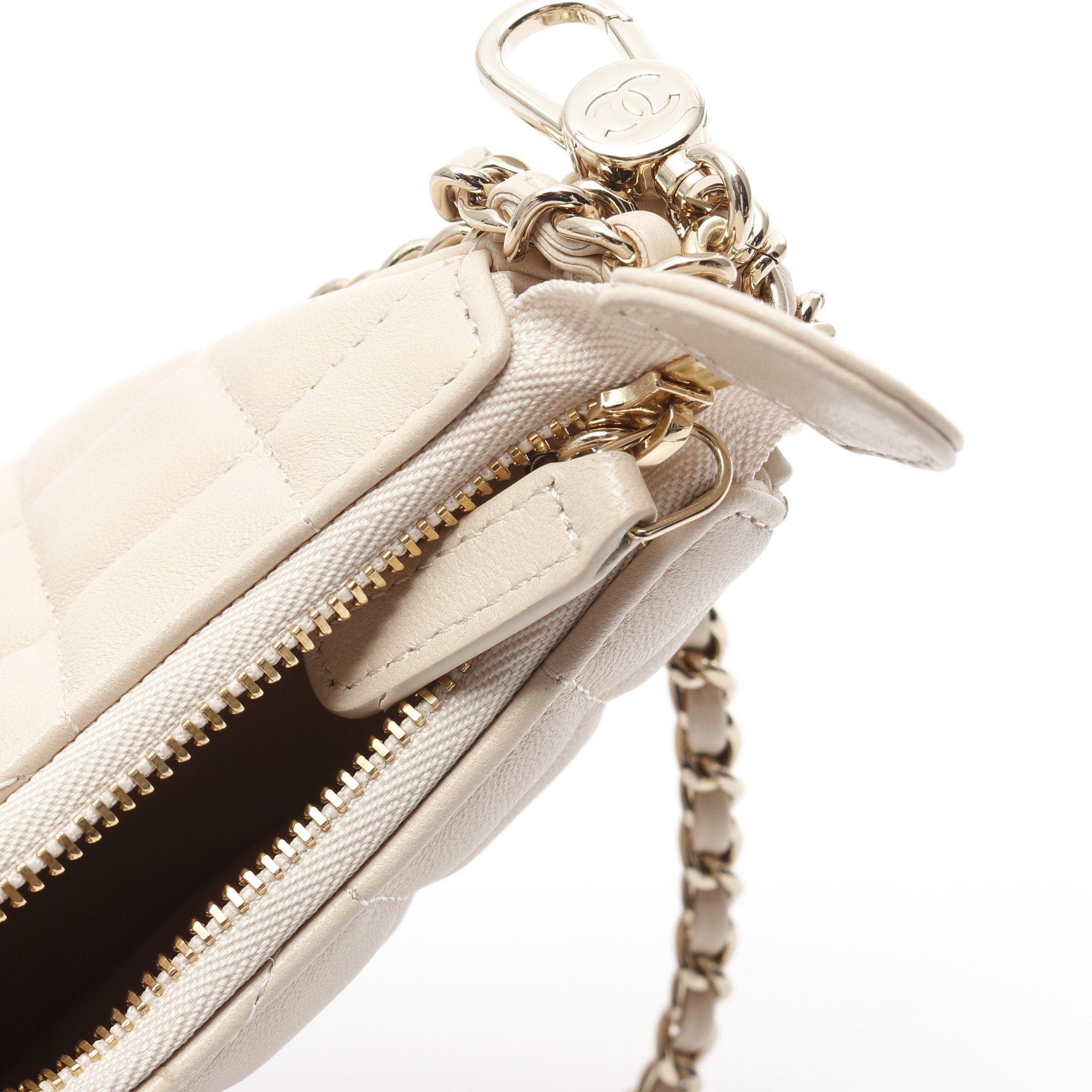 Chanel Chanel Matelasse Small Hobo Chain Shoulder Bag Lambskin Light Beige Gold Hardware Size ONE SIZE - 8 Thumbnail