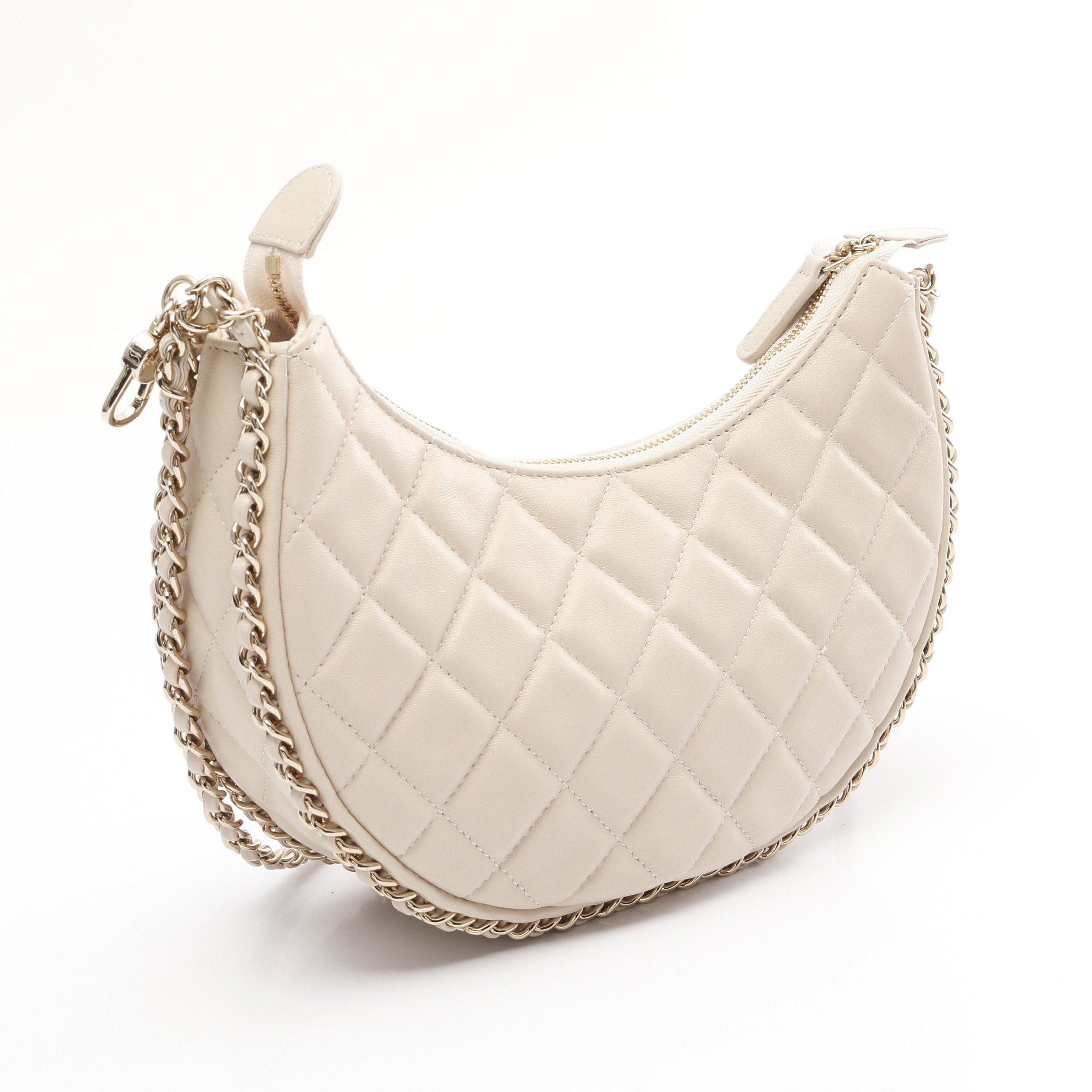 Chanel Chanel Matelasse Small Hobo Chain Shoulder Bag Lambskin Light Beige Gold Hardware Size ONE SIZE - 2 Thumbnail