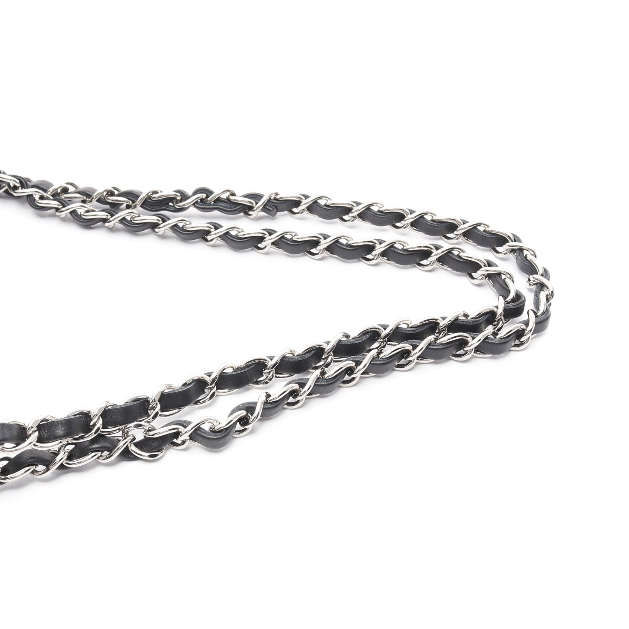 Chanel Chanel Matelasse Double Flap Chain Shoulder Bag Lambskin Black Silver Hardware Size ONE SIZE - 7 Thumbnail