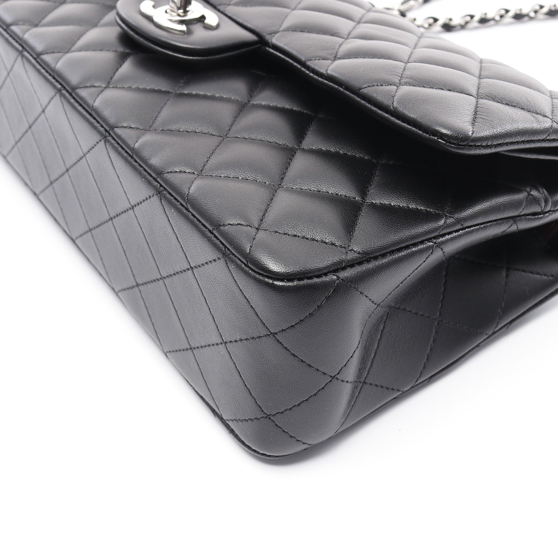 Chanel Chanel Matelasse Double Flap Chain Shoulder Bag Lambskin Black Silver Hardware Size ONE SIZE - 6 Thumbnail