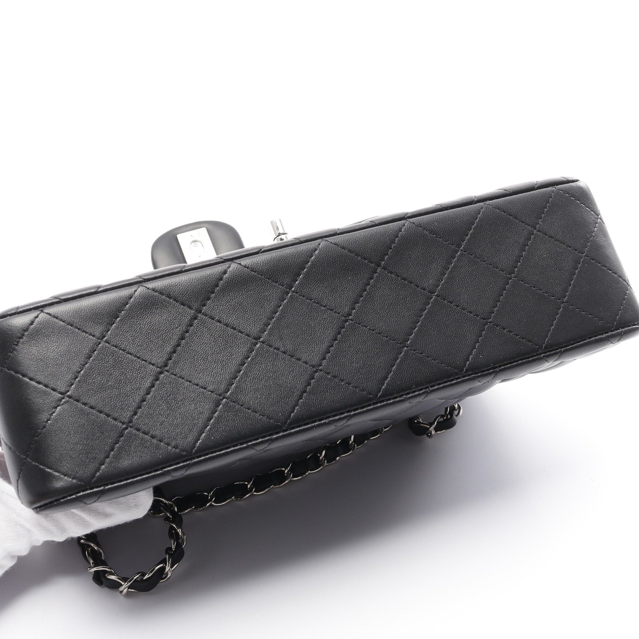 Chanel Chanel Matelasse Double Flap Chain Shoulder Bag Lambskin Black Silver Hardware Size ONE SIZE - 8 Thumbnail