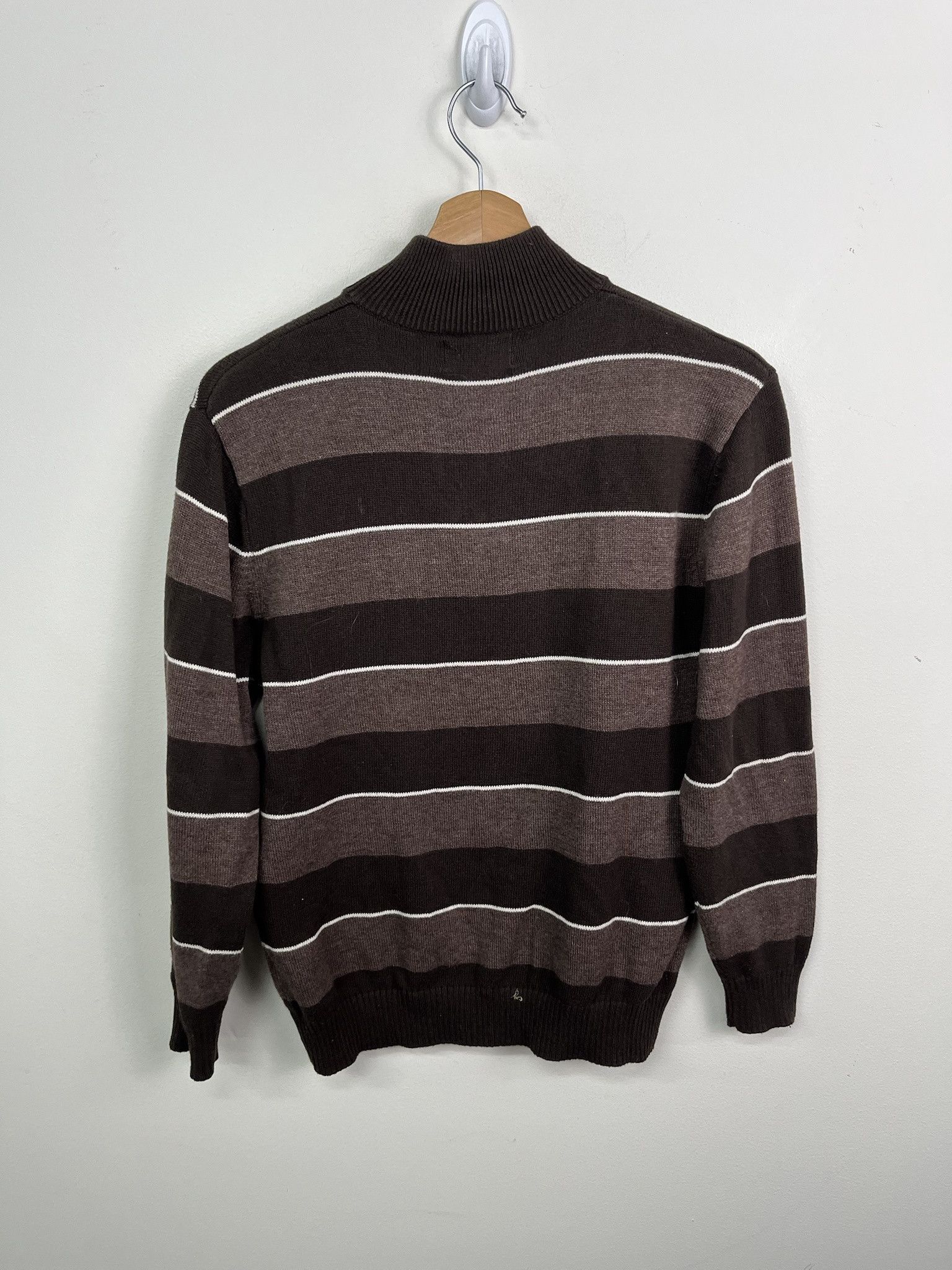 Other Vintage Y2K XG Brown Striped Quarterzip Knit Sweater Size M Size US M / EU 48-50 / 2 - 3 Thumbnail