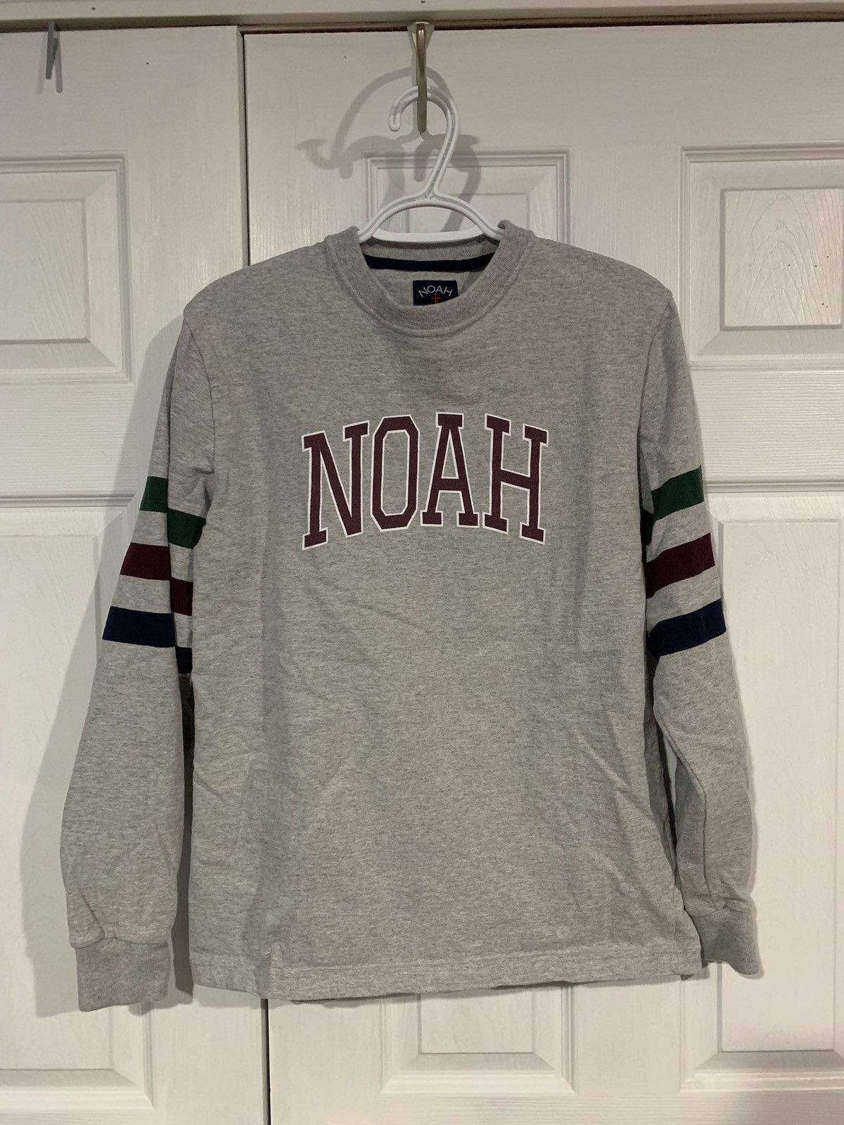 NOAH Triple Stripe Long Sleeve T-Shirt
