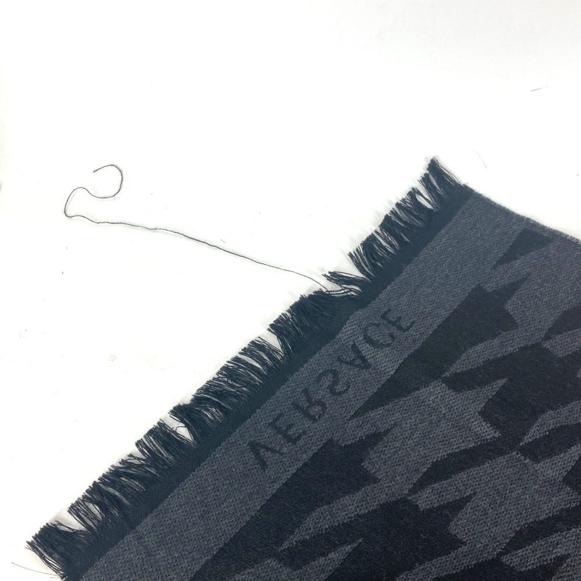 Versace VERSACE Medusa Logo Fringe Scarf Wool Men's Women's Black Size ONE SIZE - 8 Thumbnail