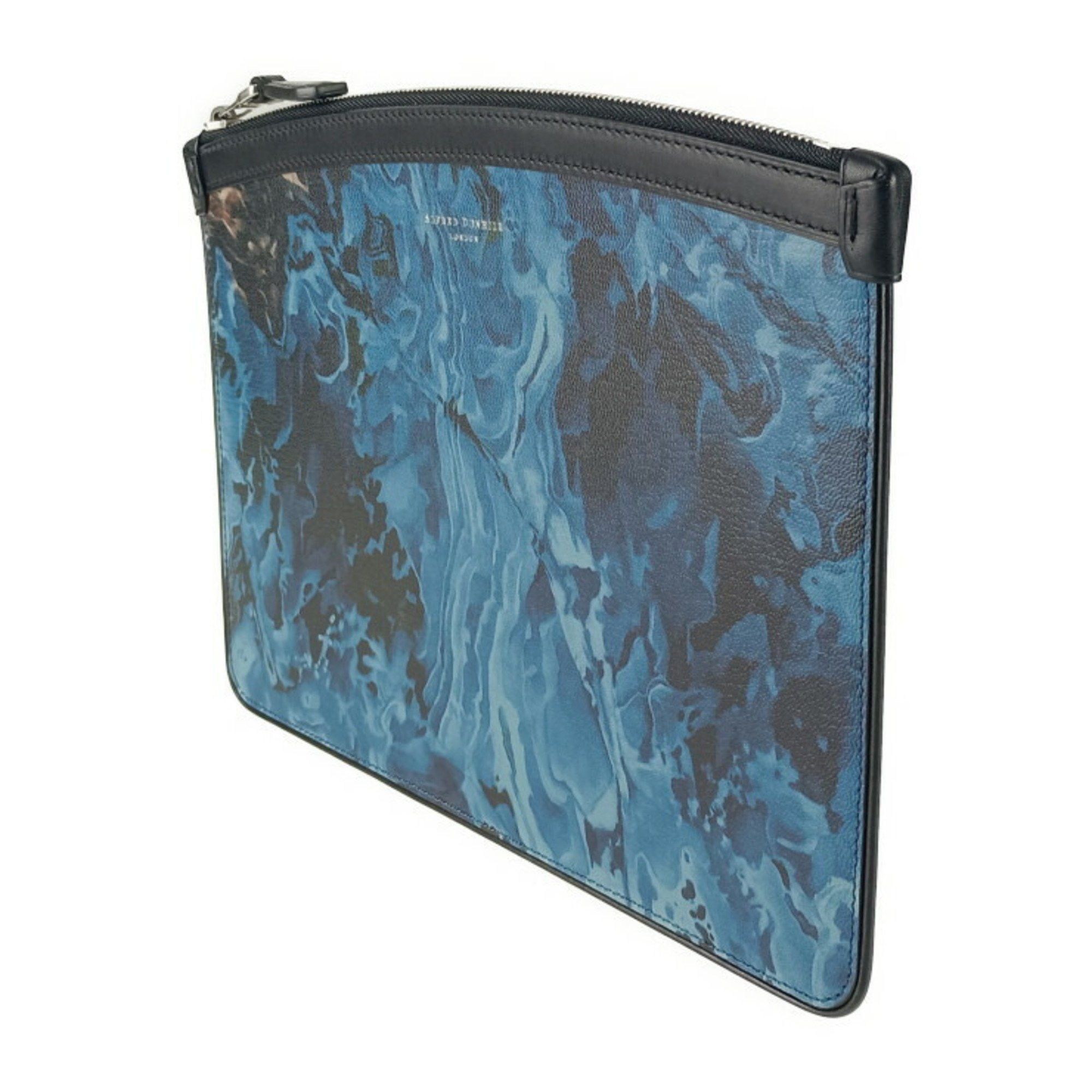 Alfred Dunhill dunhill clutch bag duke marble small zip folio DU19R3850MR472 blue leather men's pouch second Size ONE SIZE - 2 Thumbnail