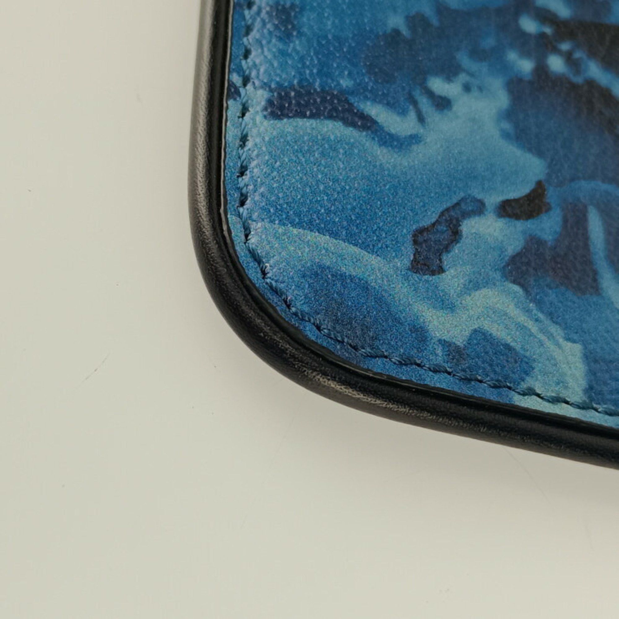Alfred Dunhill dunhill clutch bag duke marble small zip folio DU19R3850MR472 blue leather men's pouch second Size ONE SIZE - 4 Thumbnail