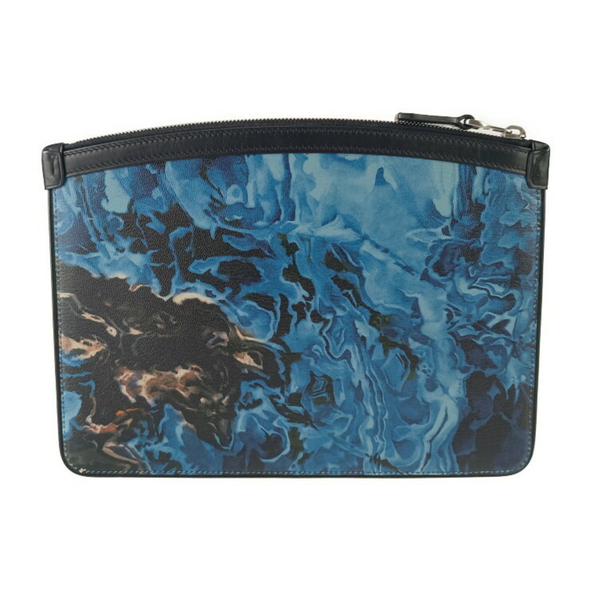 Alfred Dunhill dunhill clutch bag duke marble small zip folio DU19R3850MR472 blue leather men's pouch second Size ONE SIZE - 3 Thumbnail