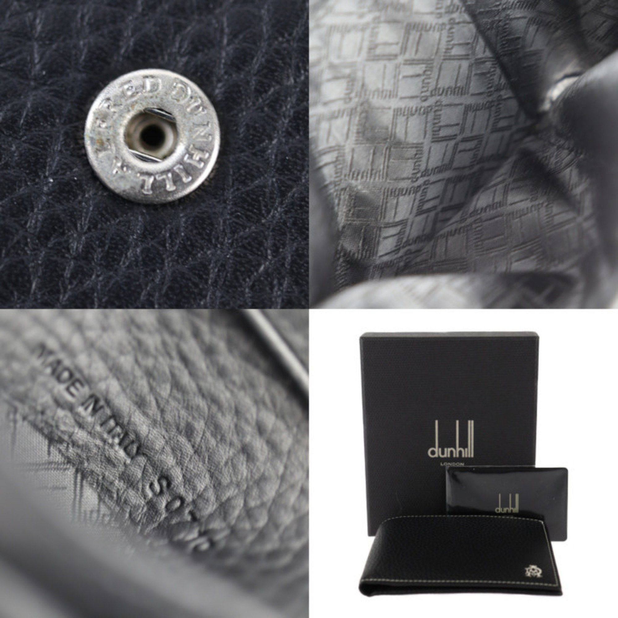 Alfred Dunhill Dunhill BILLFOLD 4CC & COIN PURSE Bi-fold Wallet L2KE32A Calf Leather Black Size ONE SIZE - 9 Thumbnail