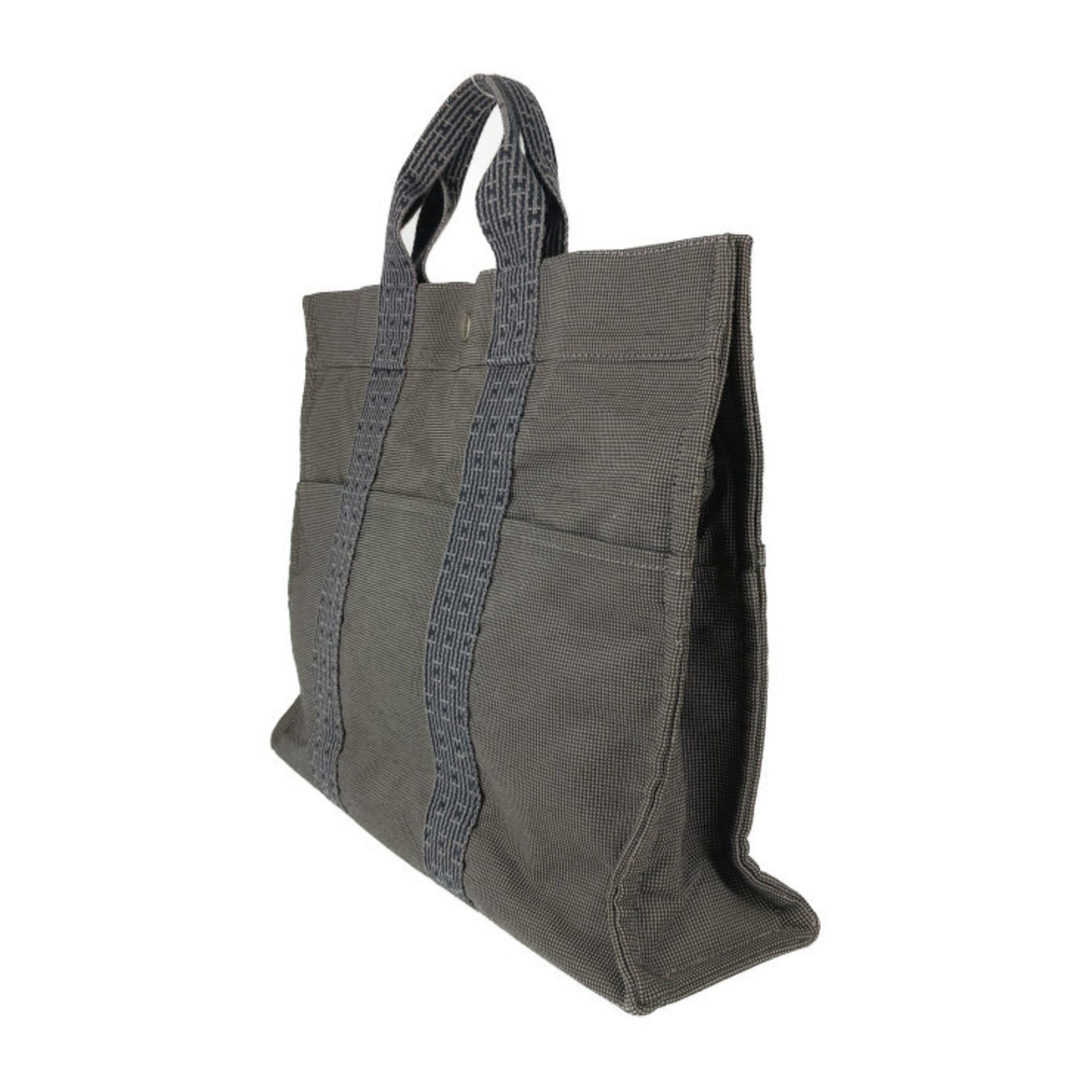 Hermes Hermes Tote Bag Air Line MM Gray Canvas Men's Women's Handbag Size ONE SIZE - 2 Thumbnail