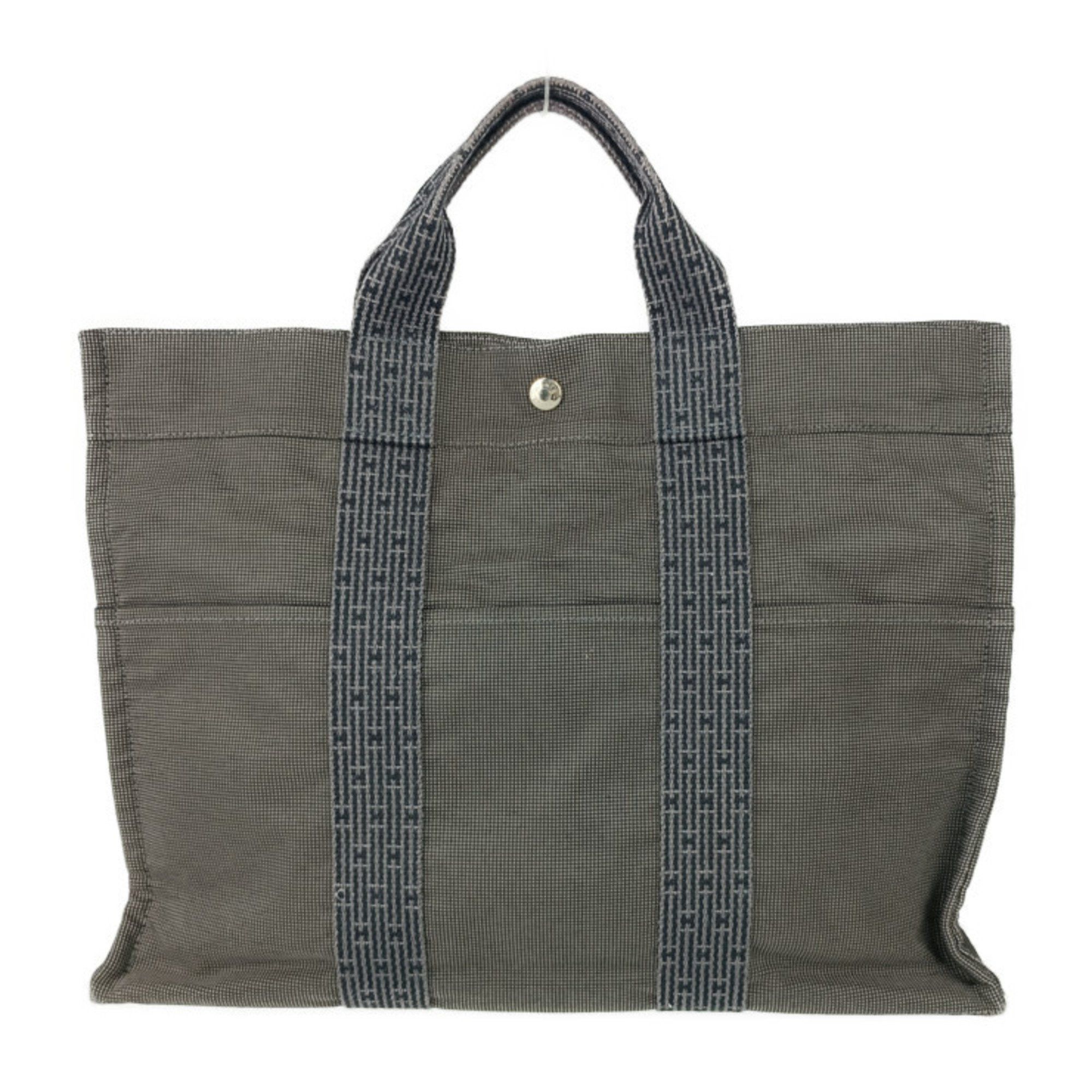 Hermes Hermes Tote Bag Air Line MM Gray Canvas Men's Women's Handbag Size ONE SIZE - 3 Thumbnail