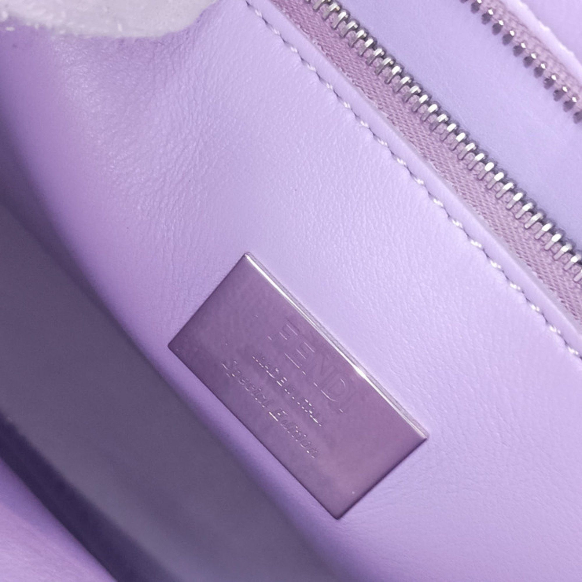 FENDI PEEKABOO ESSENTIALLY handbag 8BN302 SMQ brown purple calf leather ladies turn lock