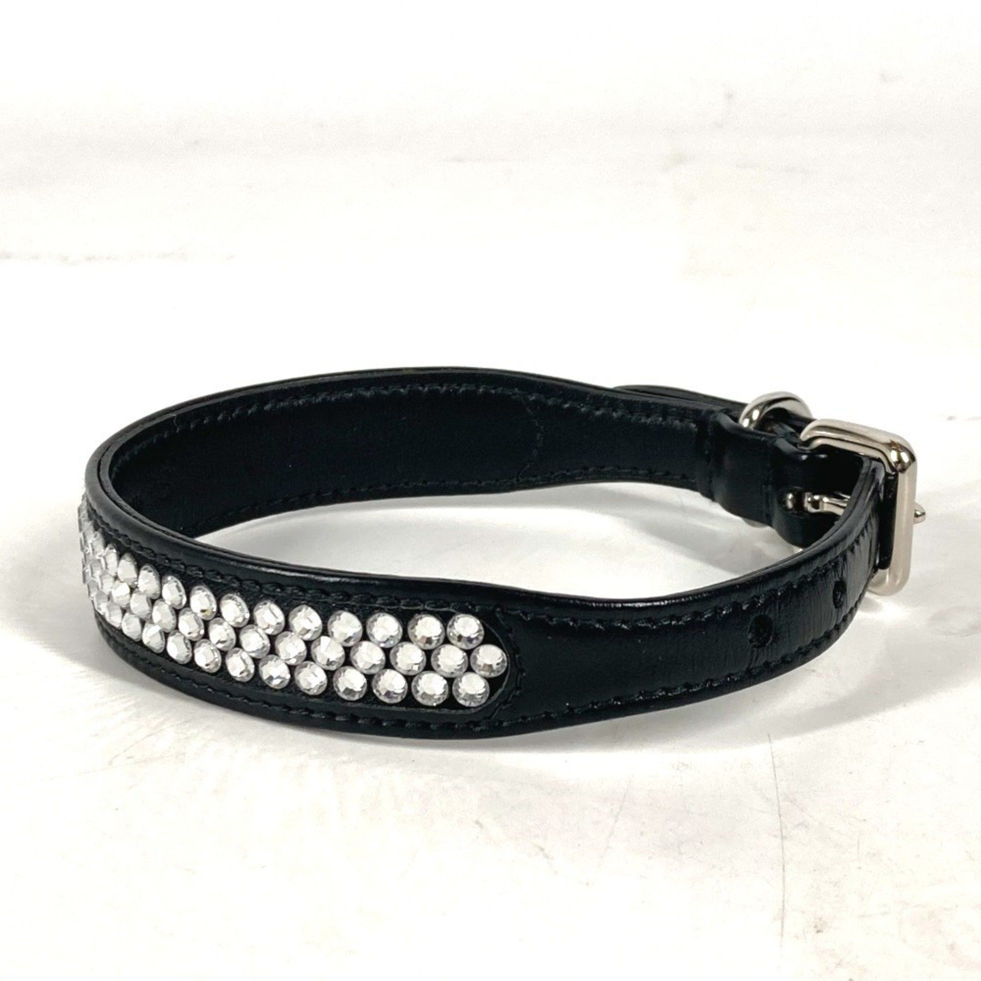 Miu Miu Miu Miu MIU Rhinestone Dog Pet Collar Leather Men's Women's Black Size ONE SIZE - 3 Thumbnail