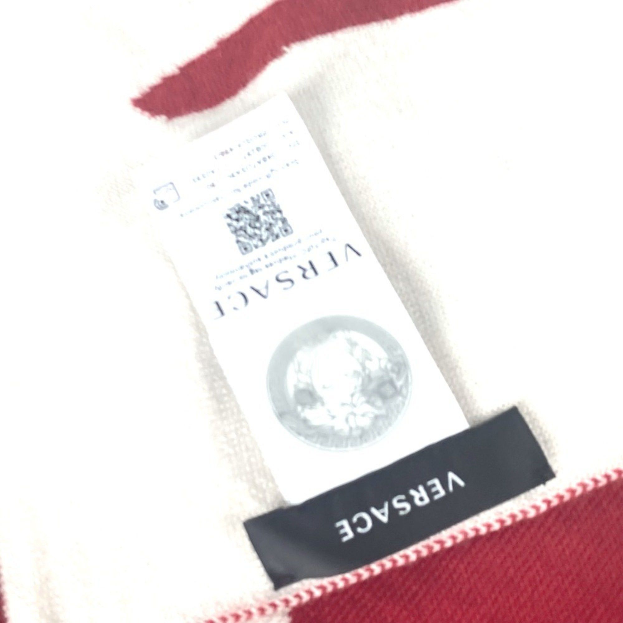 Versace Versace logo bicolor scarf wool men women red Size ONE SIZE - 6 Thumbnail