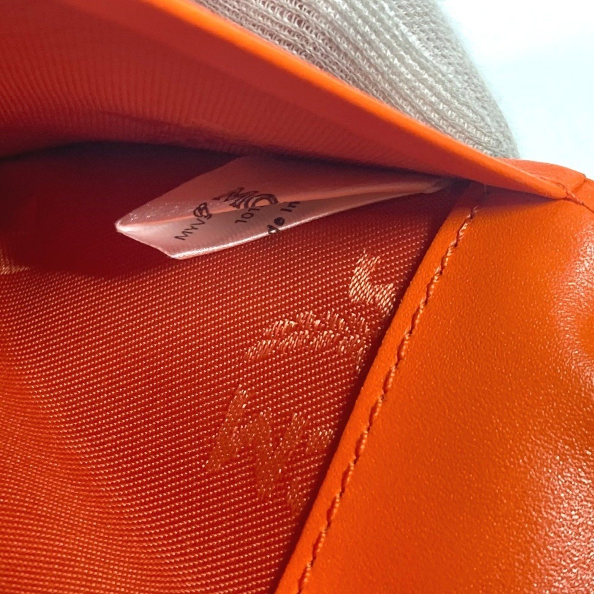MCM MCM Bear Visetos Logo Fur Lion Passport Cover Stationery Case Leather Men's Women's Orange Size ONE SIZE - 13 Thumbnail