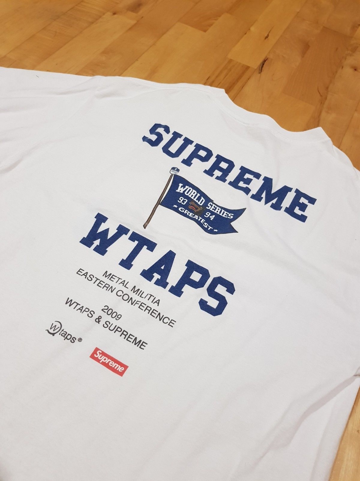 Supreme × Wtaps Supreme x WTAPS FW 2009 Metal Militia Baseball T 
