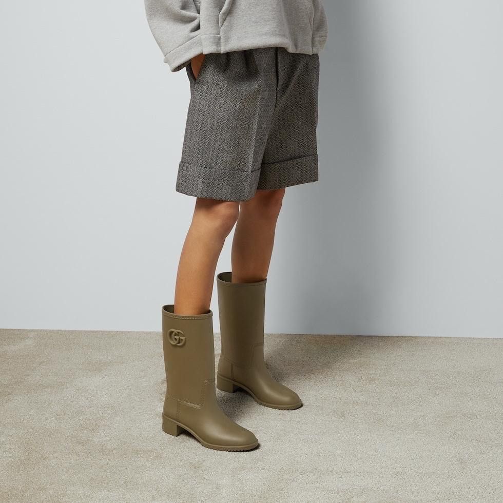 Gucci Double G Rain Boots in khaki Size US 10 / IT 40 - 3 Thumbnail