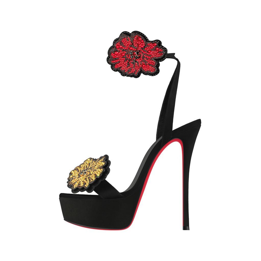 Christian Louboutin Button Flower Strass Loubi Queen Alta Size US 11 / IT 41 - 2 Thumbnail