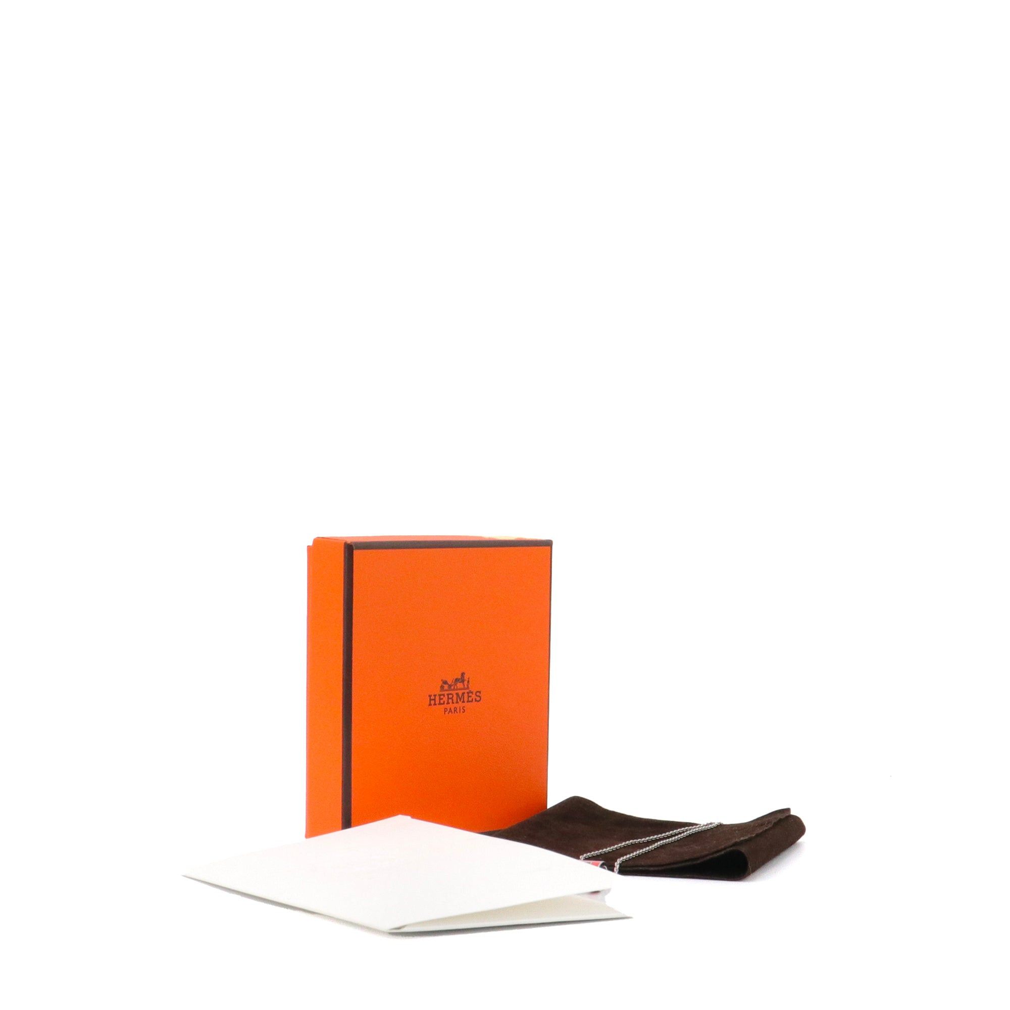 Hermes HERMÈS - Pop H Hermès necklace in silver metal and orange enamel Size ONE SIZE - 7 Thumbnail