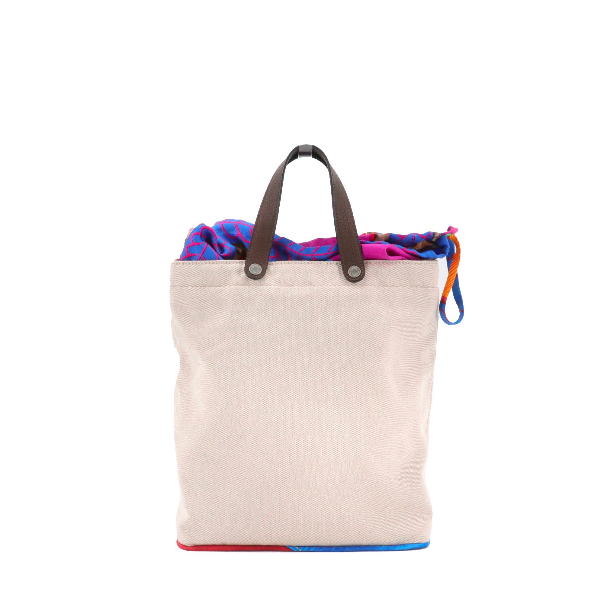 Hermes HERMÈS - Hermès handbag in multicolored canvas and silk Size ONE SIZE - 3 Thumbnail