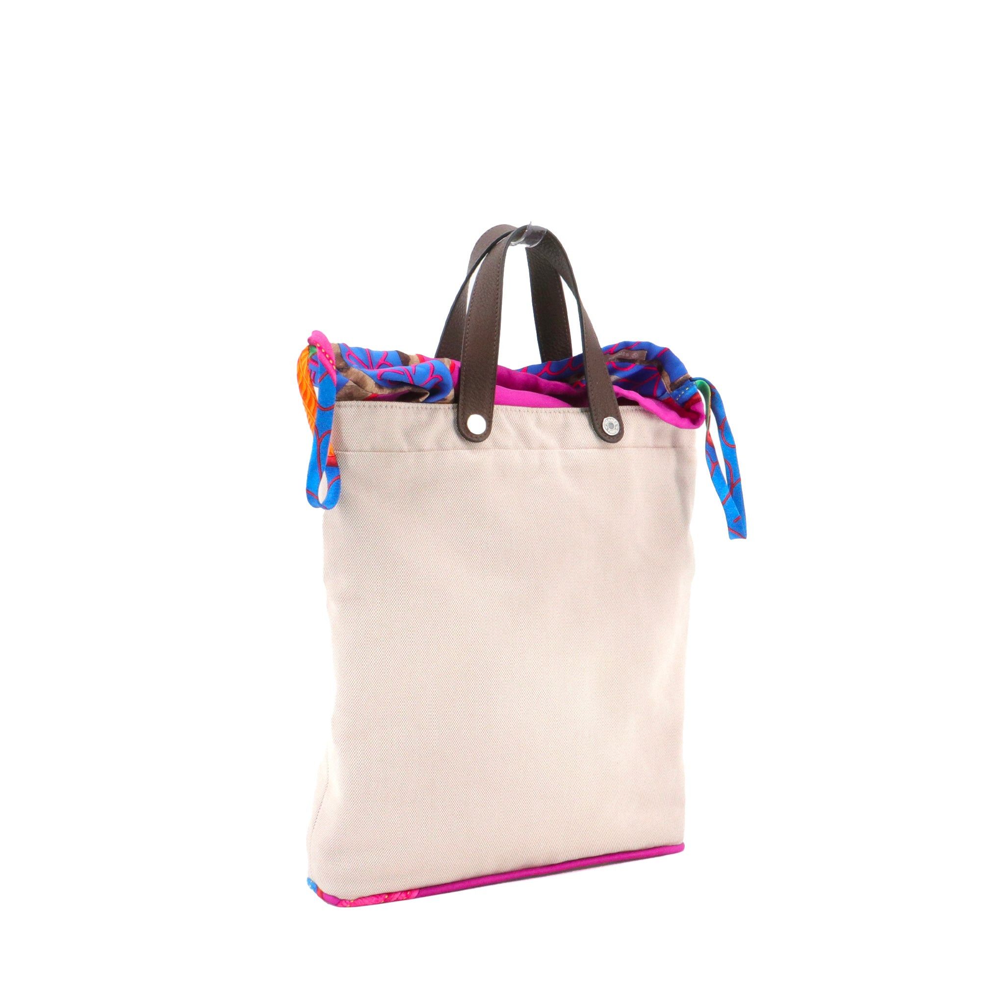 Hermes HERMÈS - Hermès handbag in multicolored canvas and silk Size ONE SIZE - 2 Thumbnail