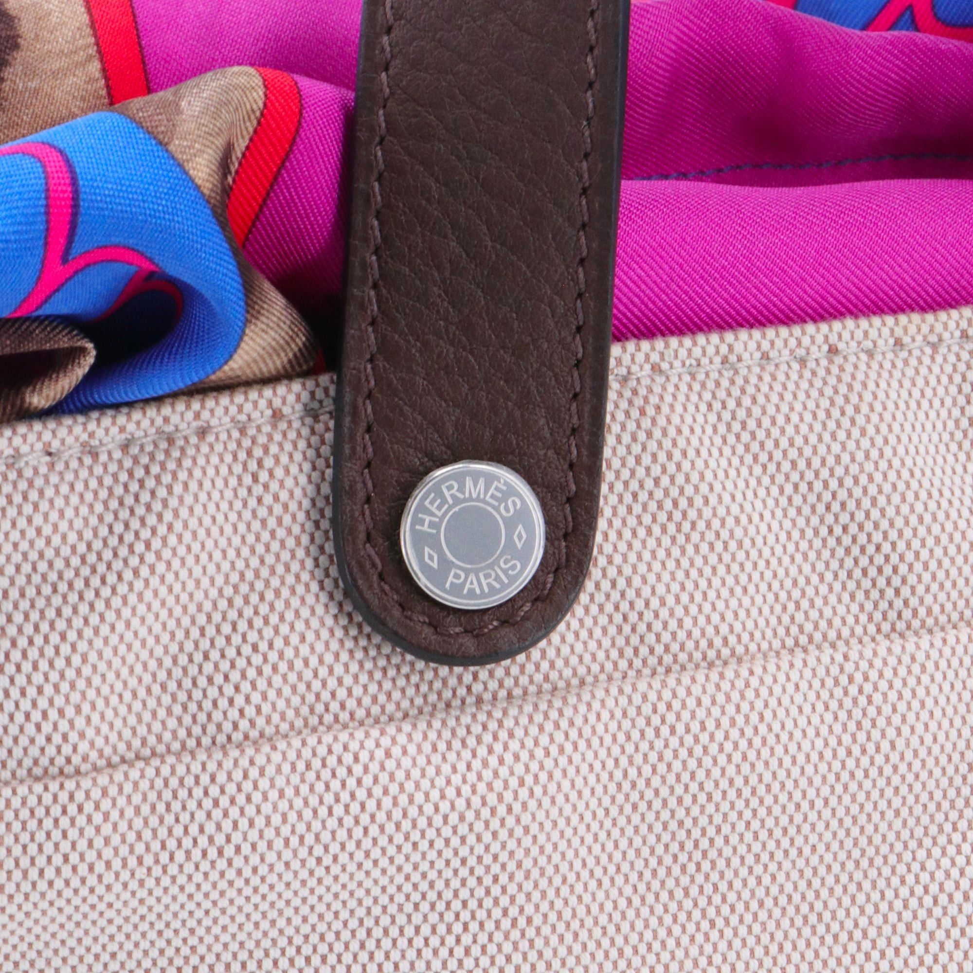 Hermes HERMÈS - Hermès handbag in multicolored canvas and silk Size ONE SIZE - 5 Thumbnail