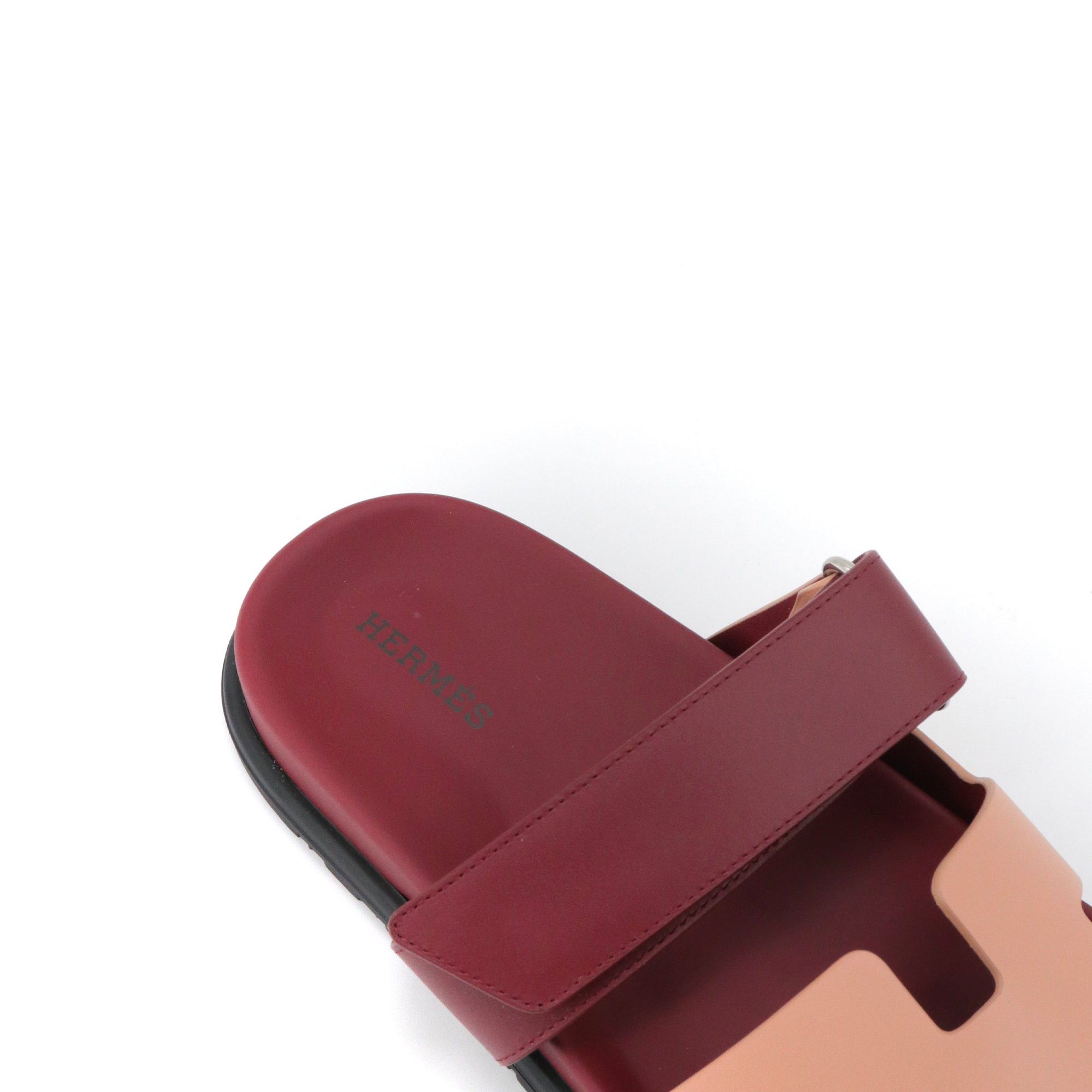 Hermes HERMÈS - Chypre Hermès sandals in burgundy and nude leather Size US 6 / IT 36 - 5 Thumbnail