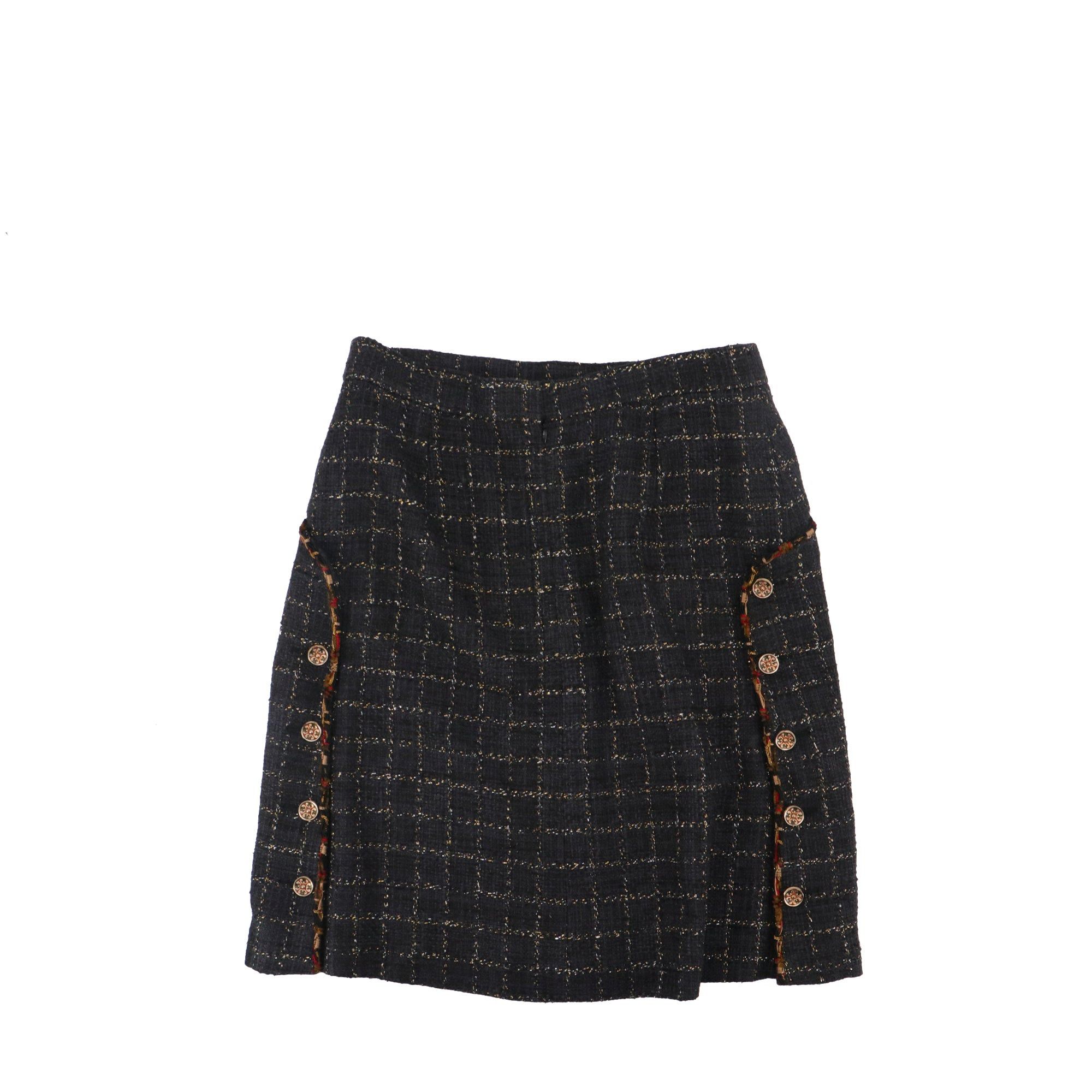 Chanel CHANEL - Chanel skirt in black tweed (T46) Size 34" / US 12 / IT 48 - 2 Thumbnail