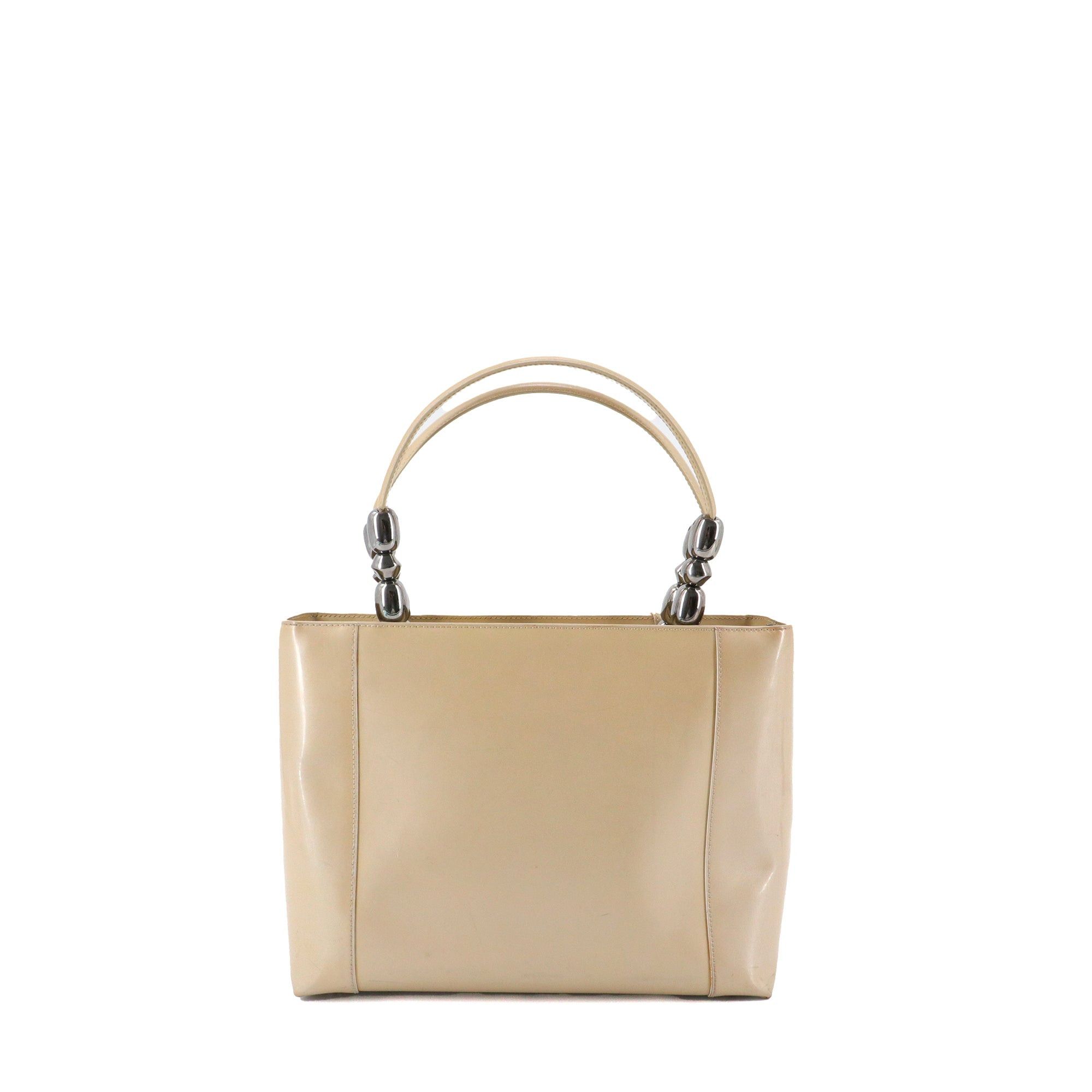 Dior DIOR - Lady Perla Dior shoulder bag in beige patent leather Size ONE SIZE - 4 Thumbnail