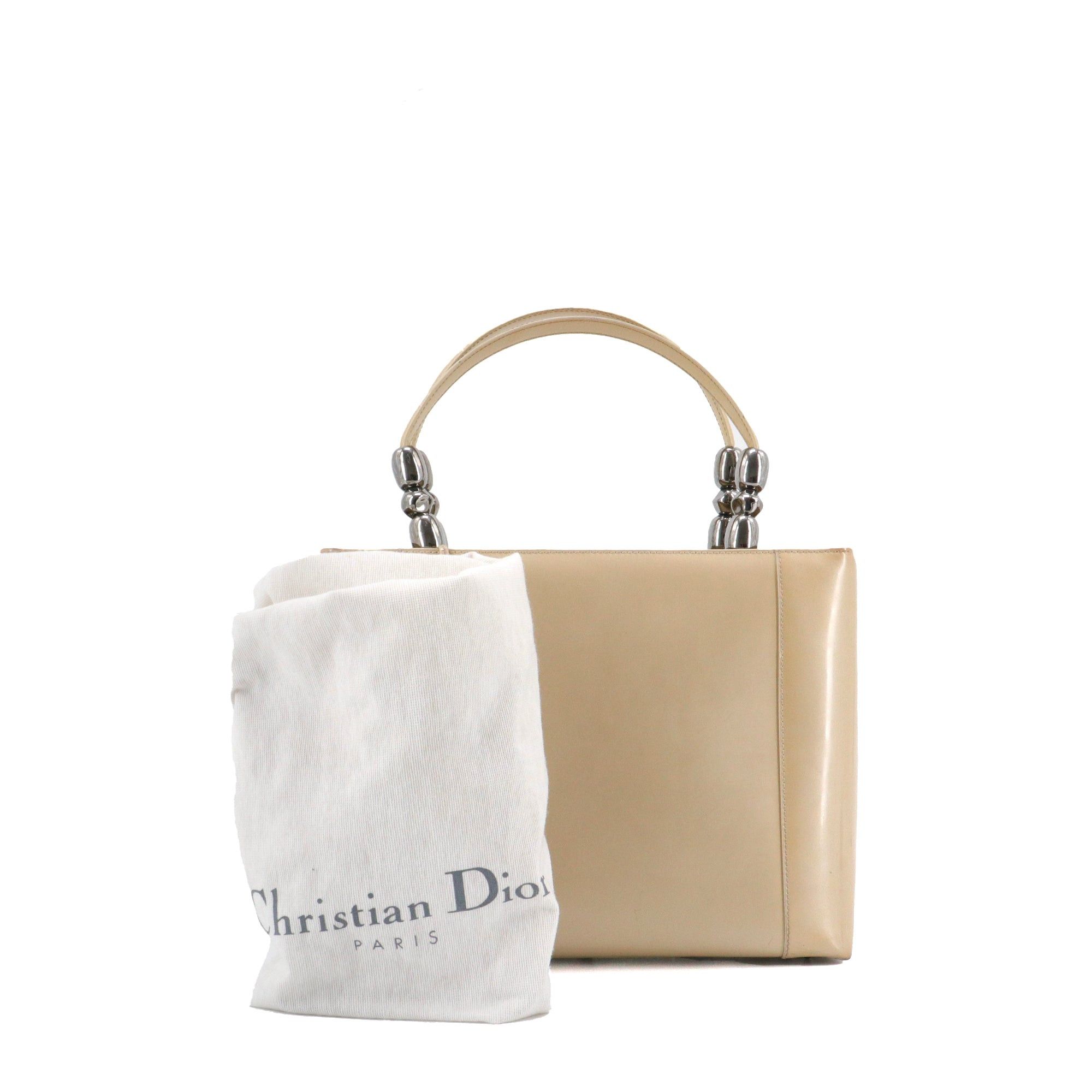 Dior DIOR - Lady Perla Dior shoulder bag in beige patent leather Size ONE SIZE - 11 Thumbnail