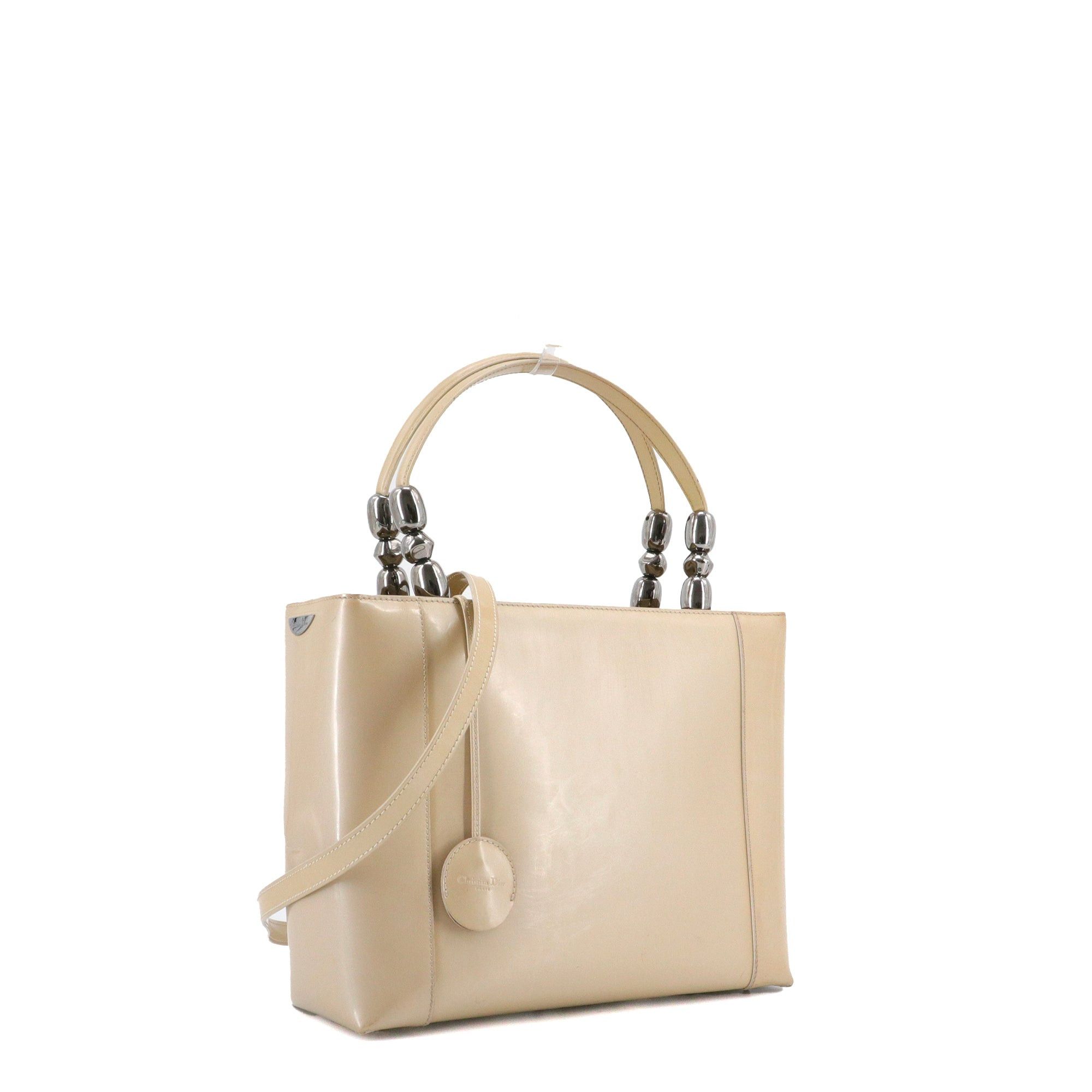 Dior DIOR - Lady Perla Dior shoulder bag in beige patent leather Size ONE SIZE - 2 Thumbnail