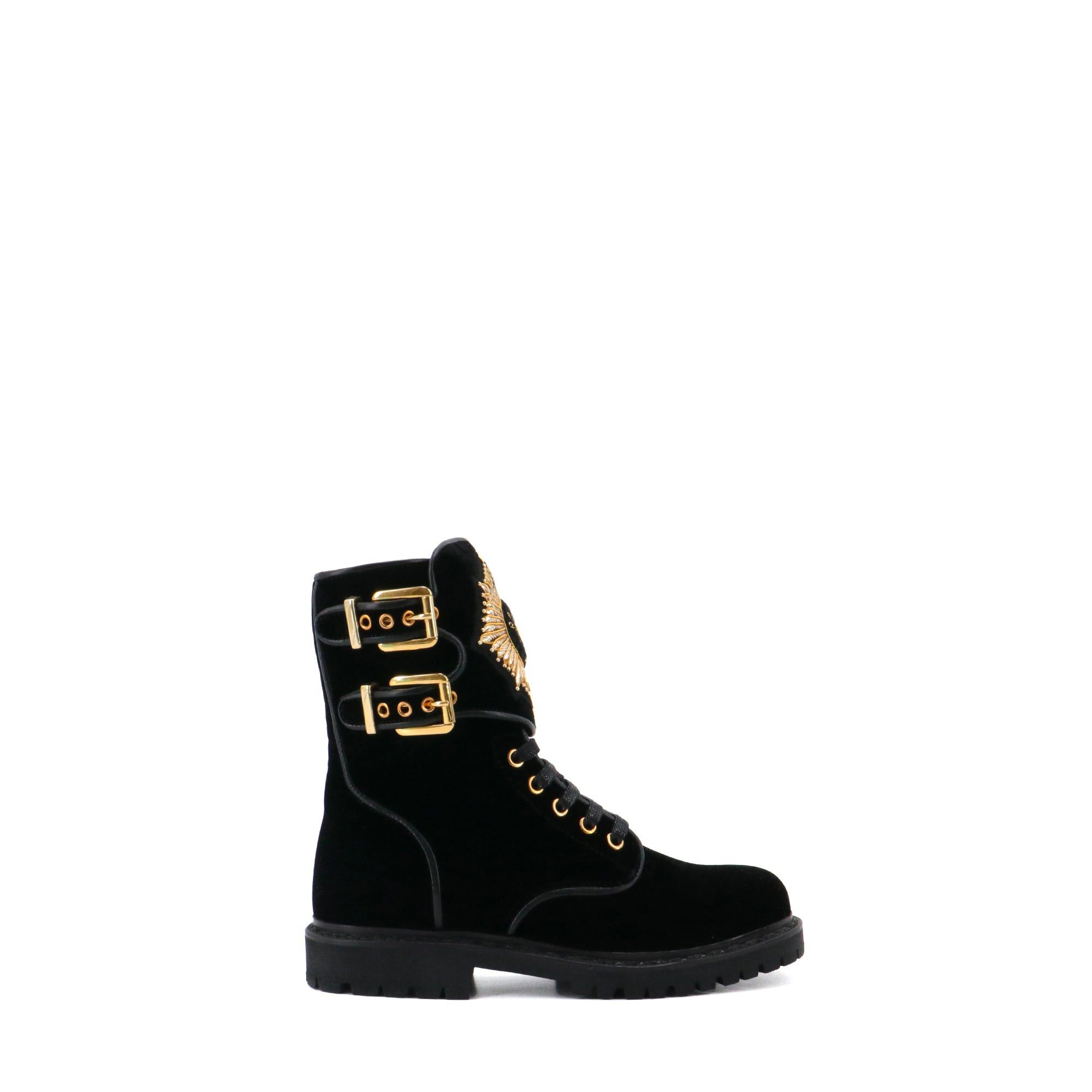Balmain BALMAIN - Balmain Eagle ankle boots in black velvet (T37) Size US 6 / IT 36 - 2 Thumbnail