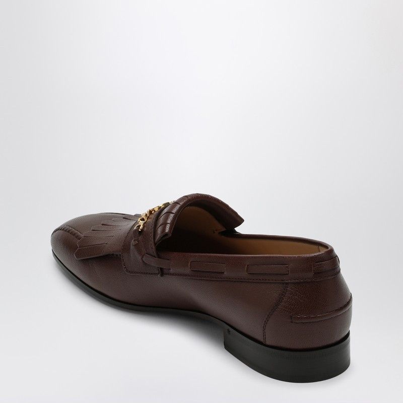 Valentino Valentino Garavani Moccasin Vlogo Signature Coffee Color With Fringes Size US 9.5 / EU 42-43 - 2 Thumbnail