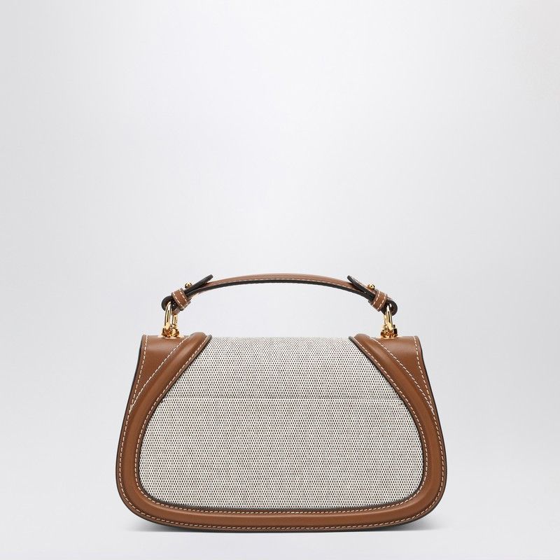 バッグ・カバンその他 GUCCI BLONDIE MEDIUM MINUS BAG IN FABRIC AND BROWN LEATHER Gucci Blondie Medium Minus Bag In Fabric And Brown Leather