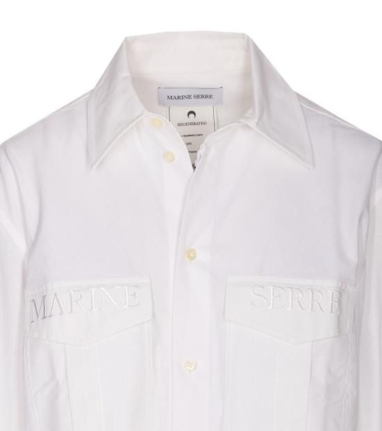 Marine Serre MARINE SERRE Women Shirts USI022A WH20 White Size XXS / US 00 / IT 34 - 4 Thumbnail
