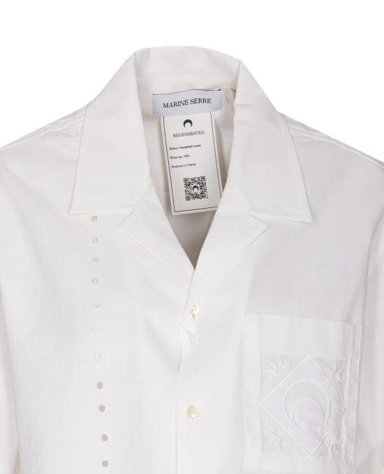 Marine Serre MARINE SERRE Women Shirts USI016A WH10 White Size XS / US 0-2 / IT 36-38 - 4 Thumbnail