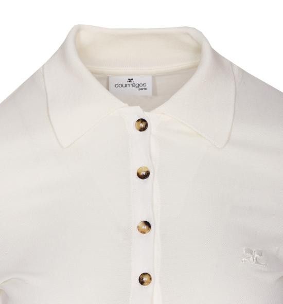 Courreges COURREGES Women Polo Shirts 225JPO048JS0193 0001 White Size M / US 6-8 / IT 42-44 - 4 Thumbnail